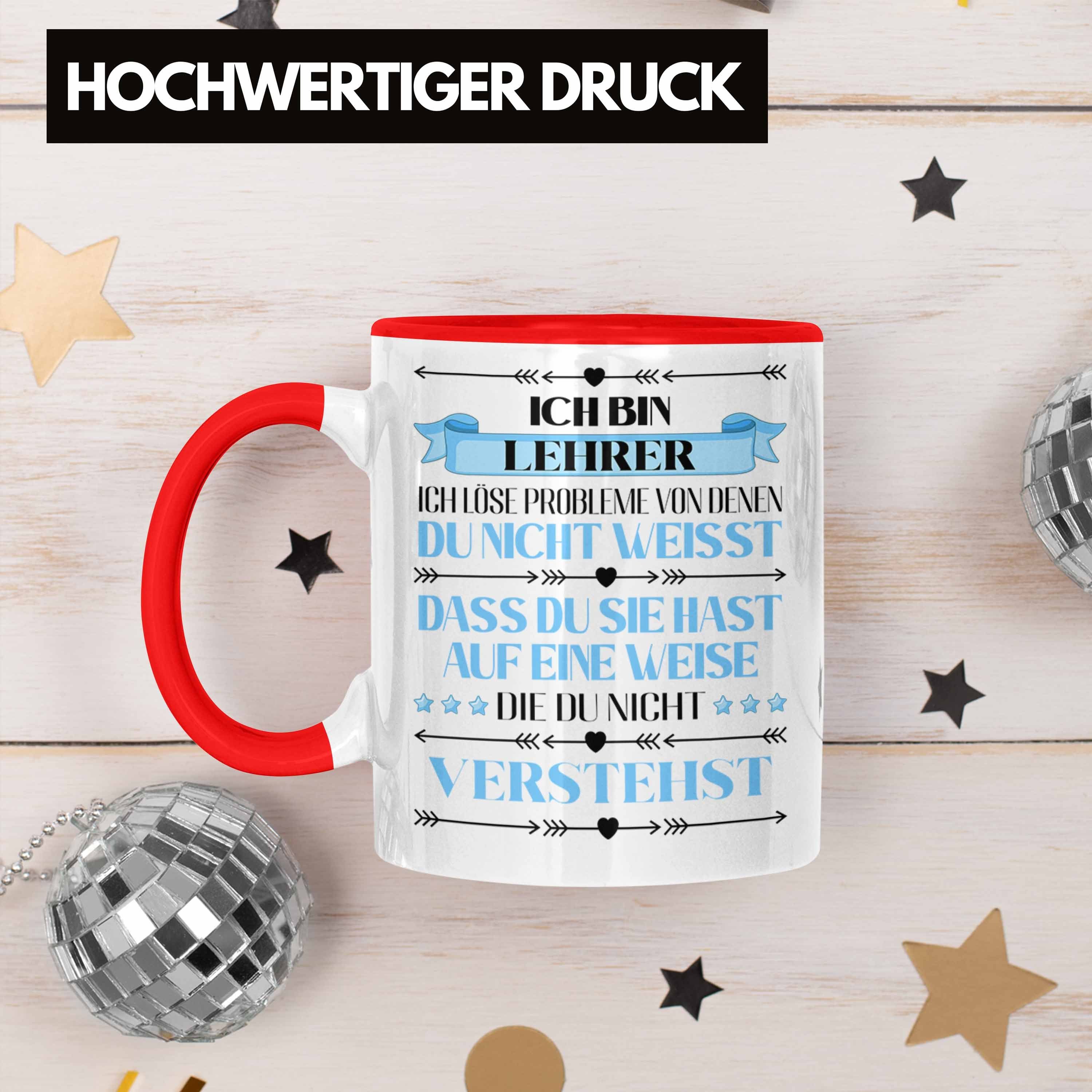 Lehrer Spruch Tasse Trendation Trendation Rot Tasse Abschiedsgeschenk - Grundschullehrer Abschied Geschenk