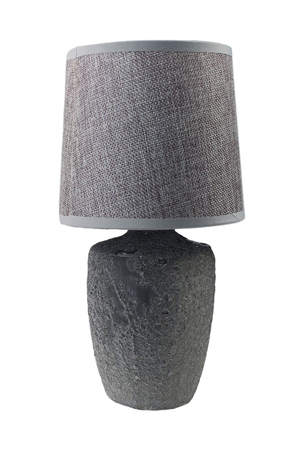 Arnusa Tischleuchte kleine Nachttischlampe Beton Optik 15x30 cm, Ein-/Ausschalter, ohne Leuchtmittel Grau | Tischlampen