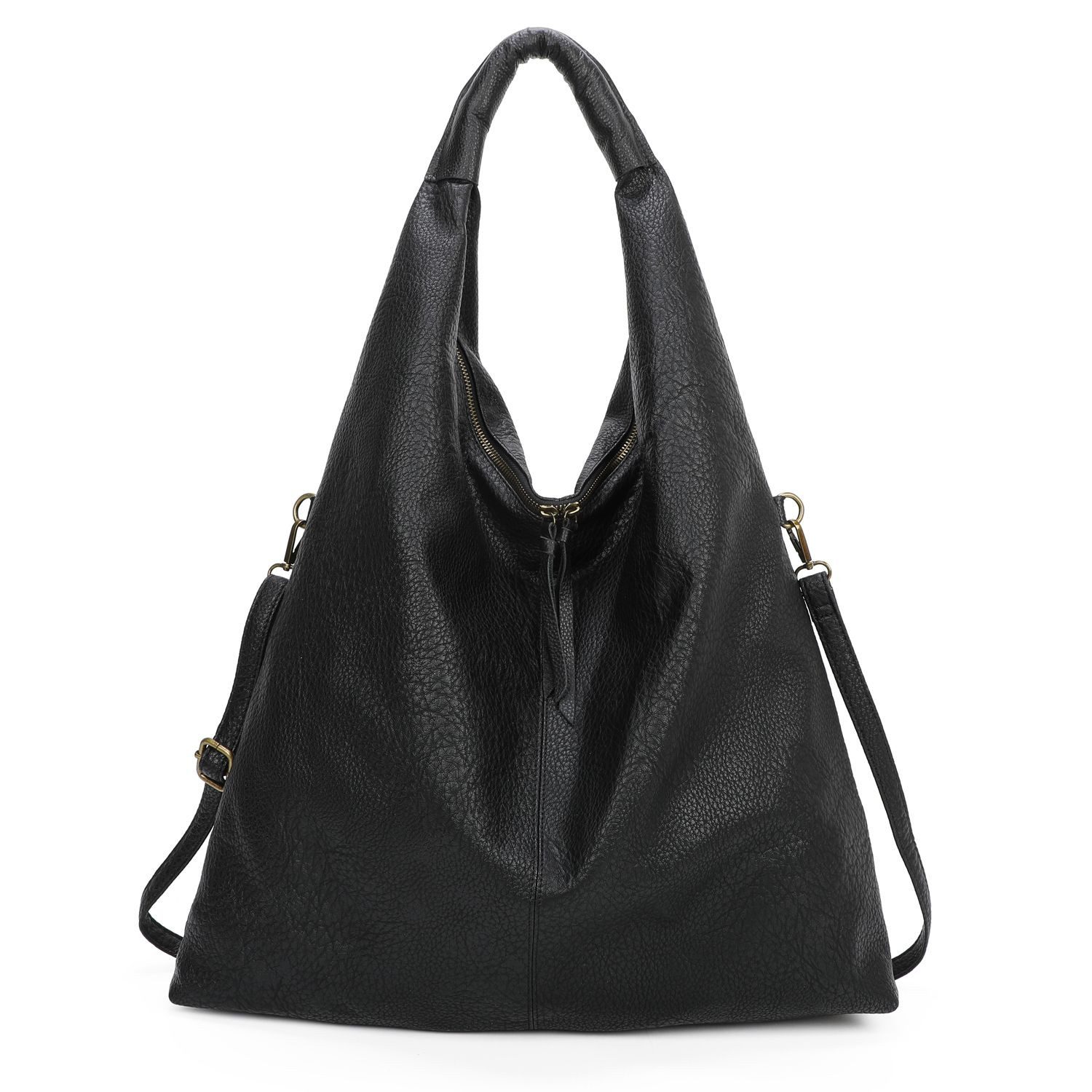 ITALYSHOP24 Schultertasche XXL Damen Shopper Tasche Freizeittasche Hobo Bag Weekender Reisetasche, Urlaub Handtasche Henkeltasche Umhängetasche Beuteltasche Bürotasche