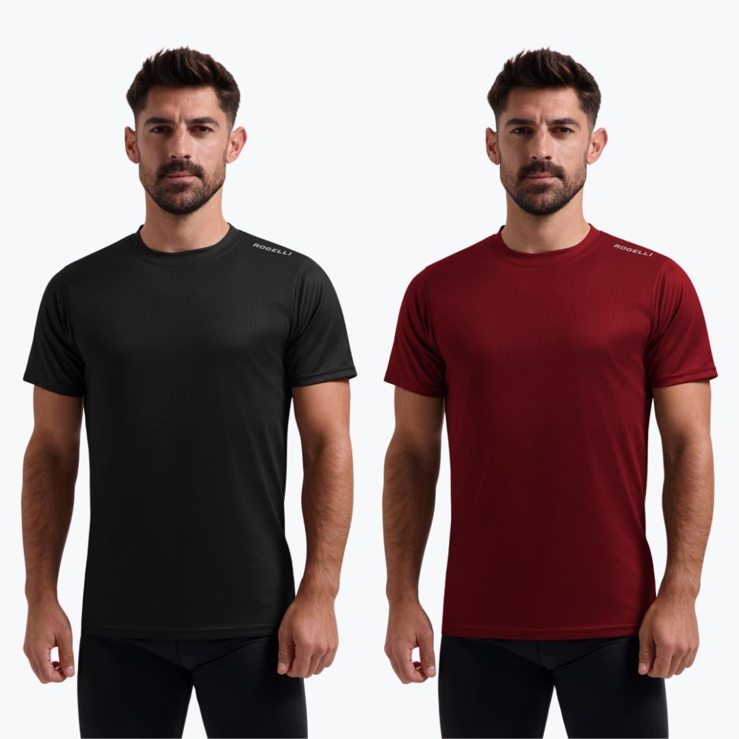 Rogelli Funktionsshirt Herren Laufshirt 2er-Pack Kurzarmshirt