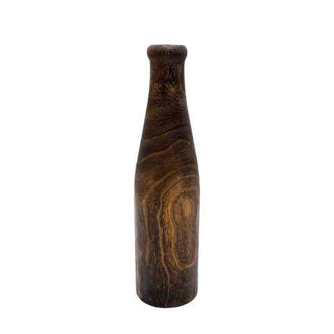 Spetebo Dekovase Design Holz Blumen Vase braun - 40 cm (Packung, 1 tlg), Holzvase XXL Flasche naturbelassen