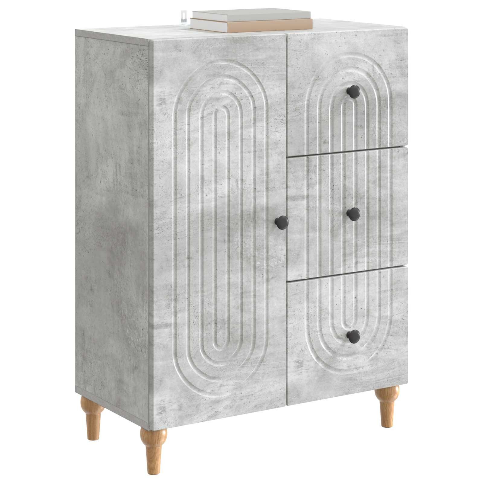 vidaXL Sideboard 66 x 34,5 x 90 cm Sideboard Betongrau 66x34,5x90 cm Holzwerkstoff