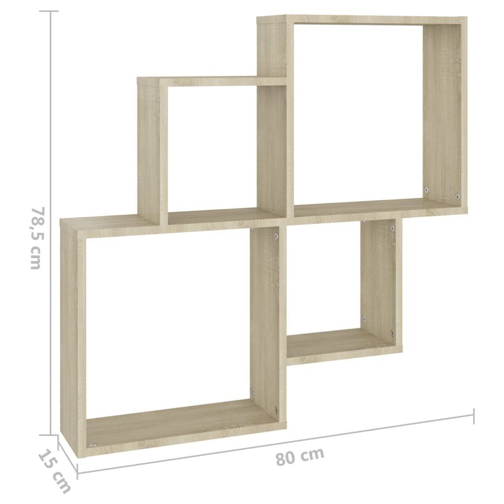 1-tlg. Sonoma-Eiche Holzwerkstoff, Regal cm 80x15x78,5 Würfelregal Eiche Sonoma vidaXL