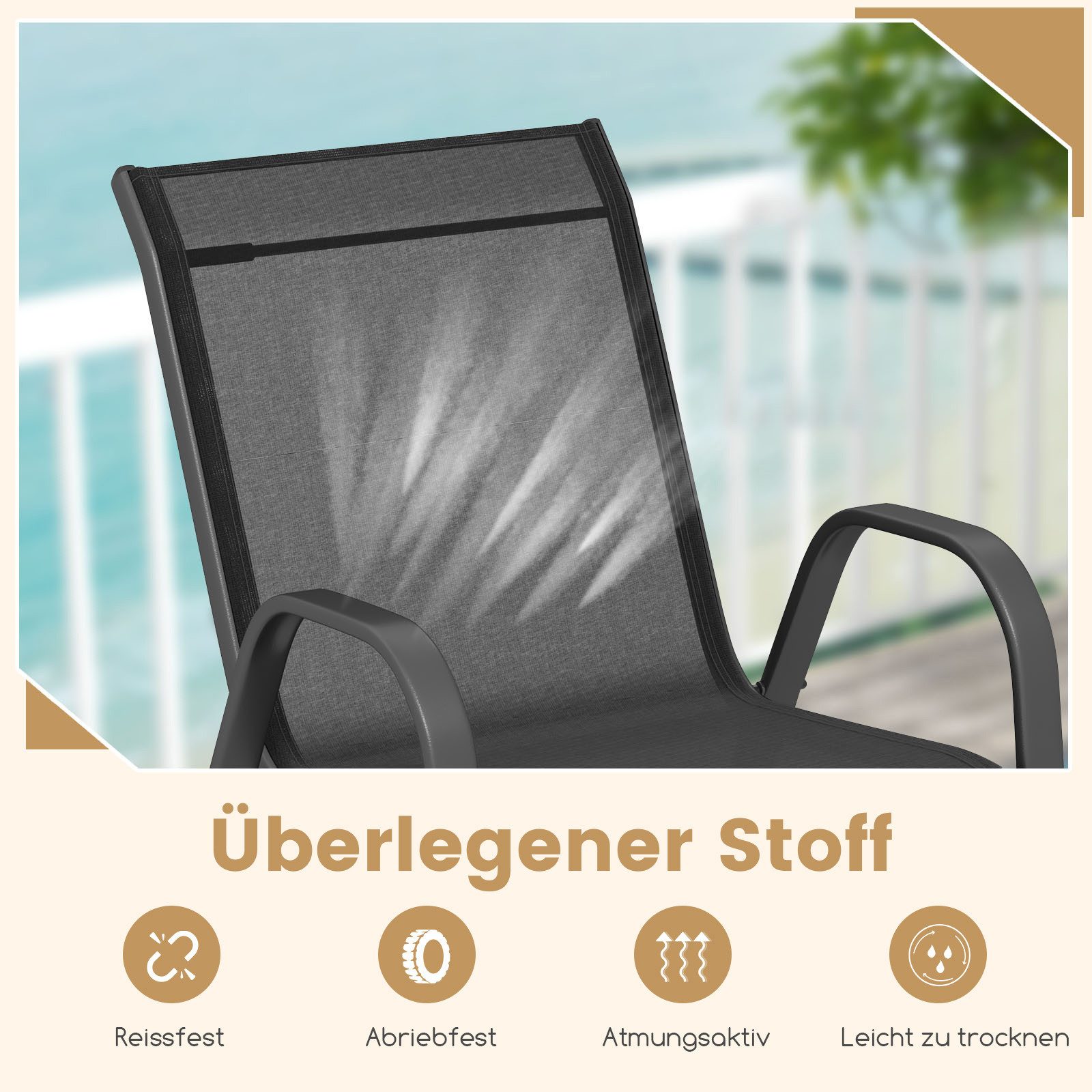 COSTWAY Gartenstuhl (2 St), Stapelstühle, aus günstig online kaufen