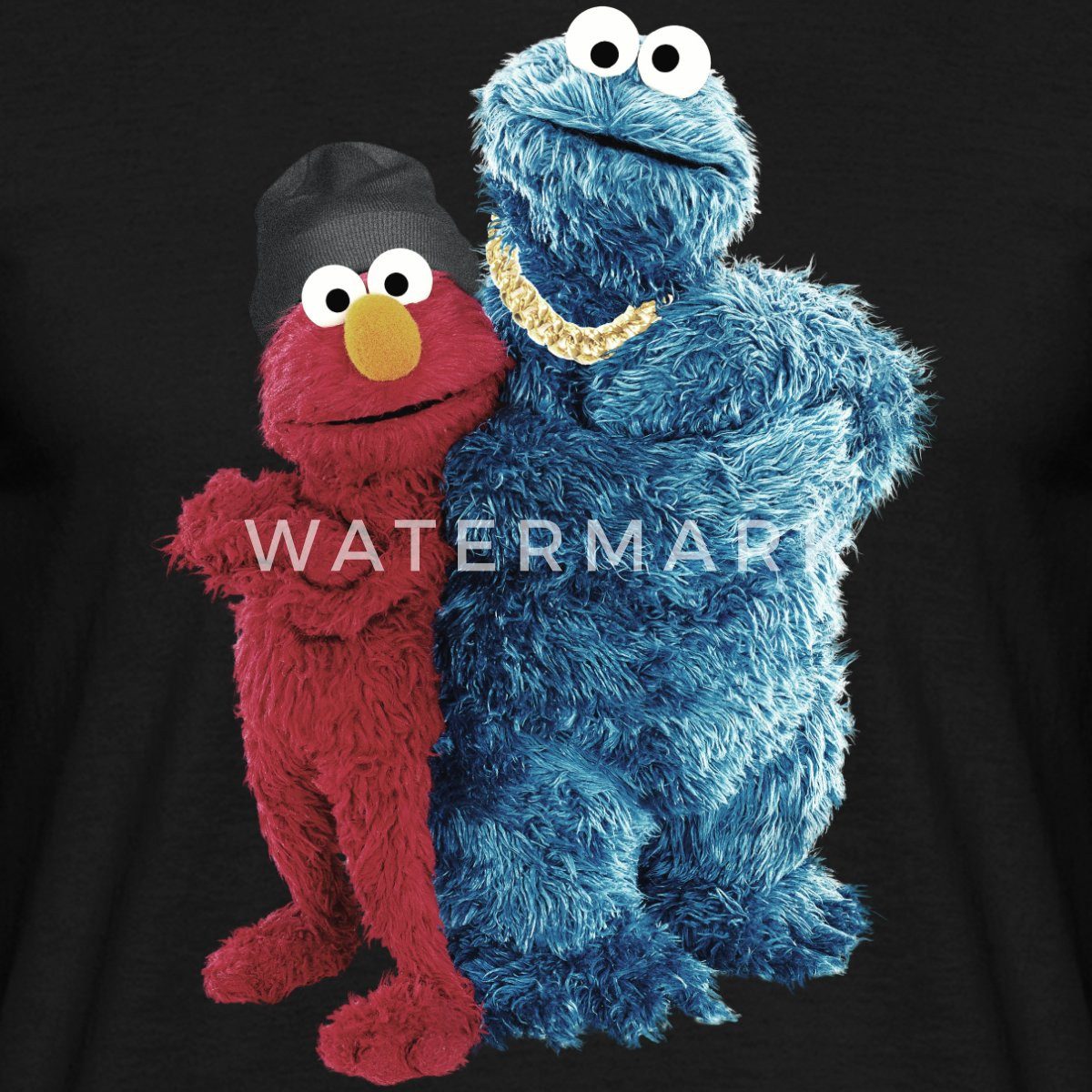 Spreadshirt T-Shirt Sesamstraße Gangster Krümelmonster & Elmo Männer T-Shirt (1-tlg)