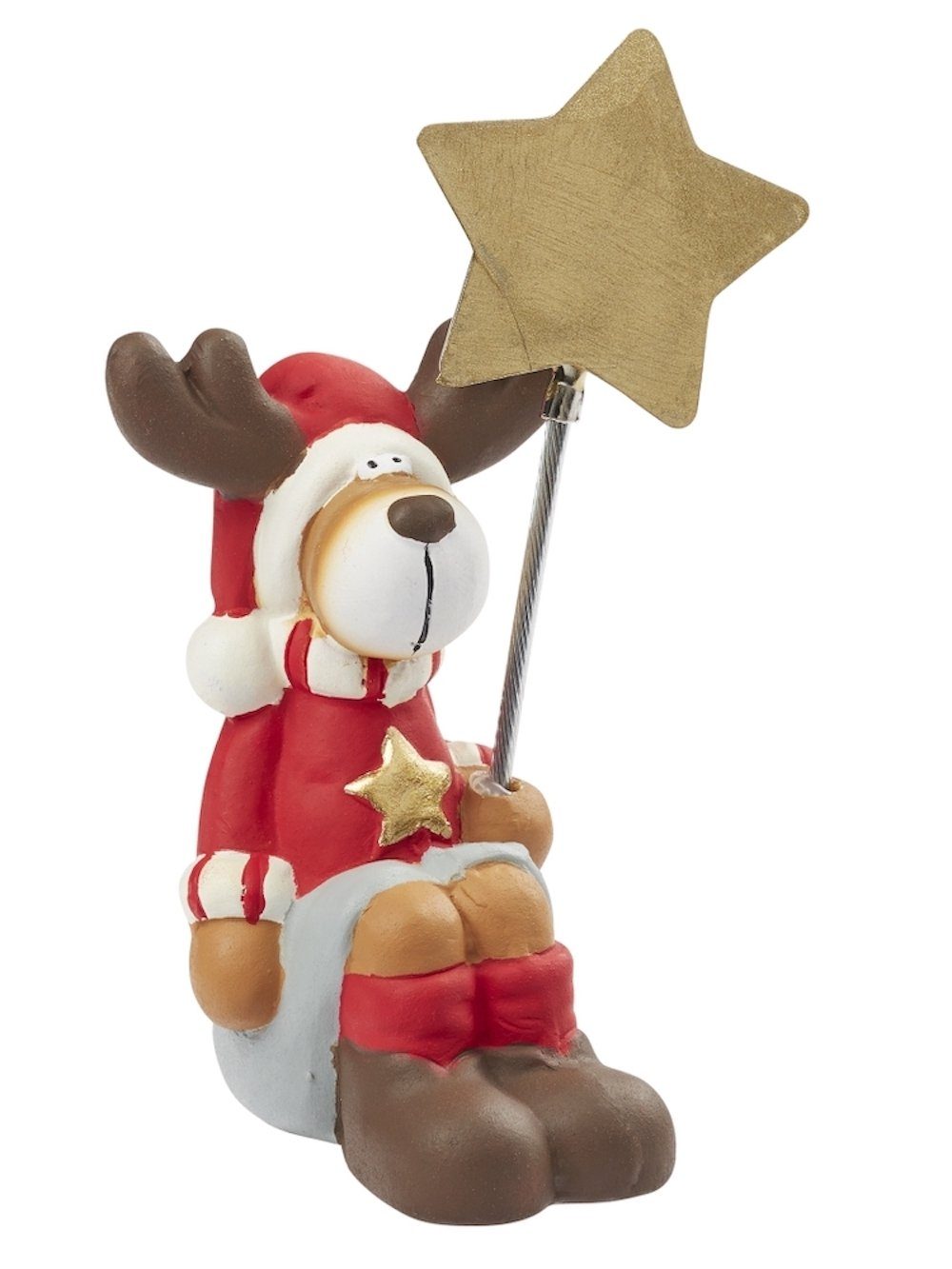 Weihnachts-Elch Dekofigur mit HobbyFun 9x4,3cm, Clip II,