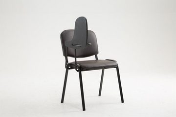 TPFLiving Besucherstuhl Keen mit hochwertiger Polsterung - Konferenzstuhl (Besprechungsstuhl - Warteraumstuhl - Messestuhl), Gestell: Metall schwarz - Sitzfläche: Kunstleder braun