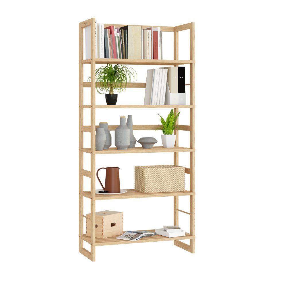 Casaria Standregal Öland, Badregal Holz 5 Böden Kellerregal Holzregal Bad Badezimmer Keller