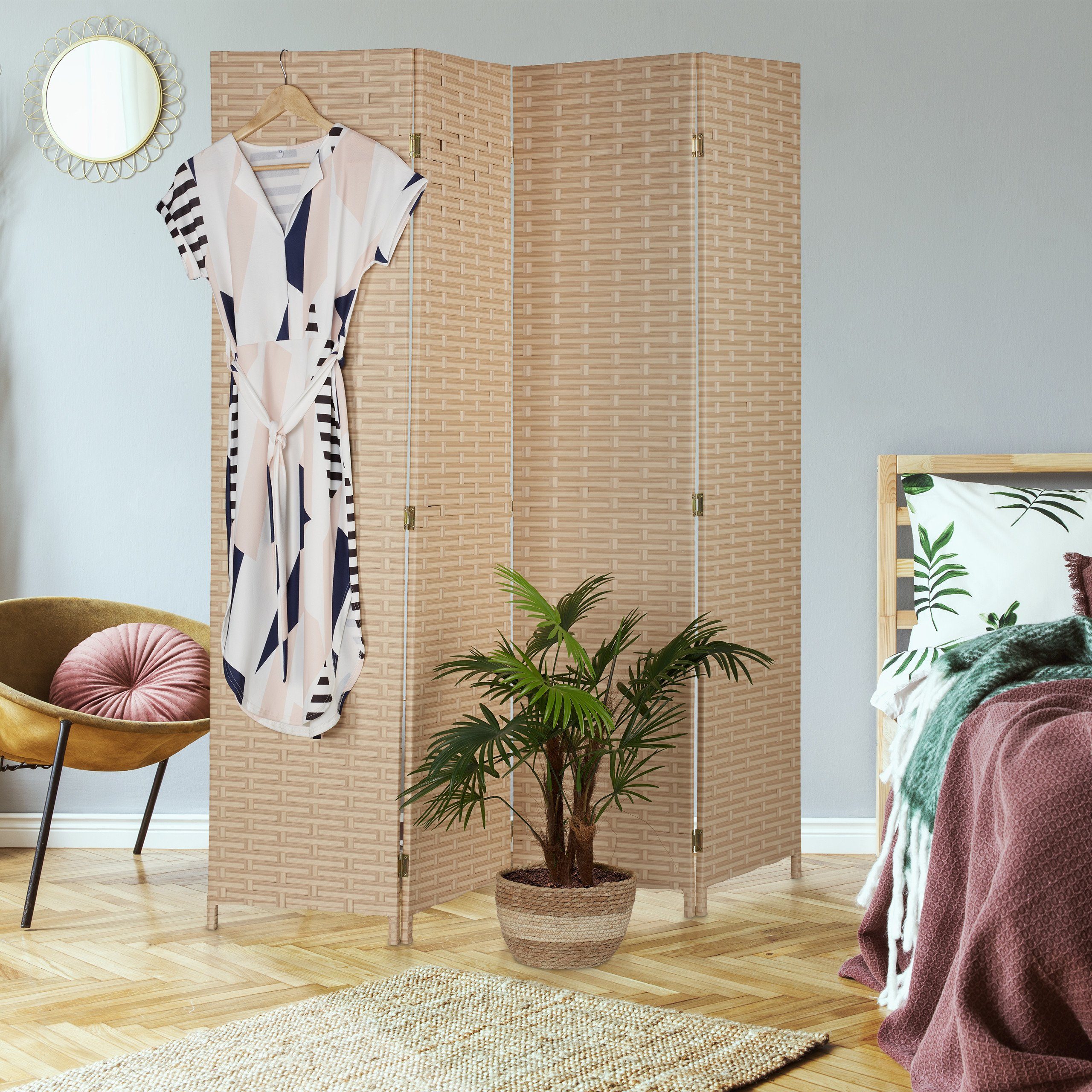 relaxdays Paravent 4-teiliger Paravent 170 cm günstig online kaufen