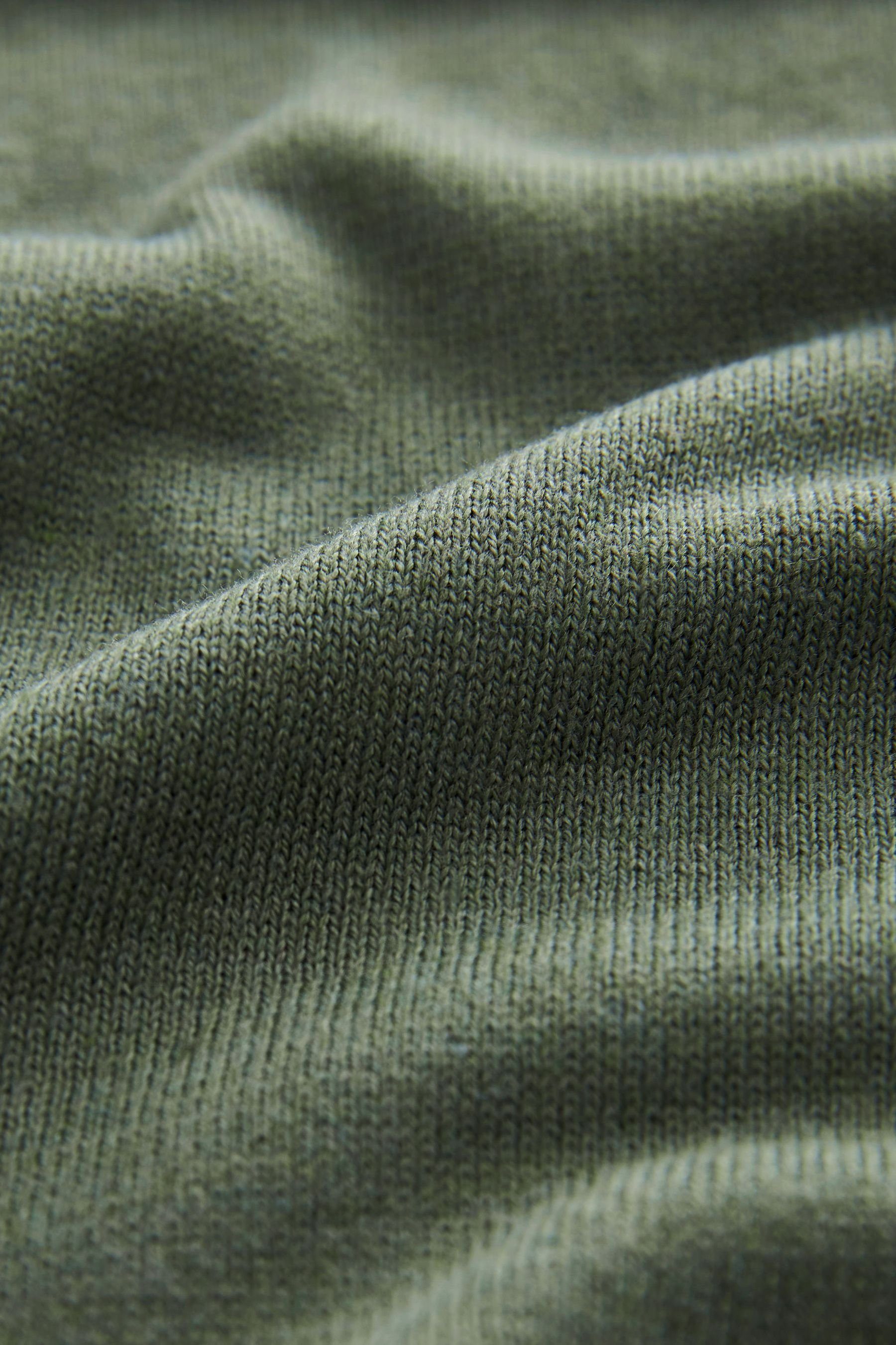 Khaki mit (1-tlg) Green Next Rundhalsausschnitt Rundhalspullover Pullover