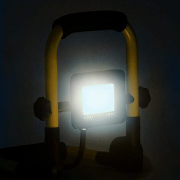 vidaXL Flutlichtstrahler LED-Fluter mit Handgriff 10 W Kaltweiß