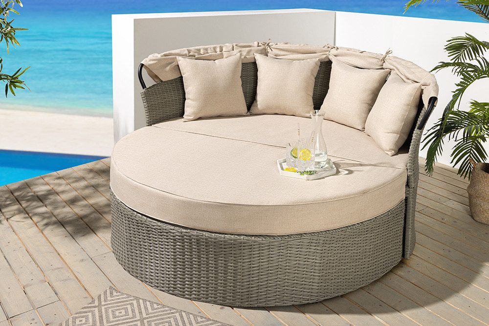 riess-ambiente Sonneninsel PLAYA LIVING 165cm natur · Polyrattan · Aluminiu günstig online kaufen