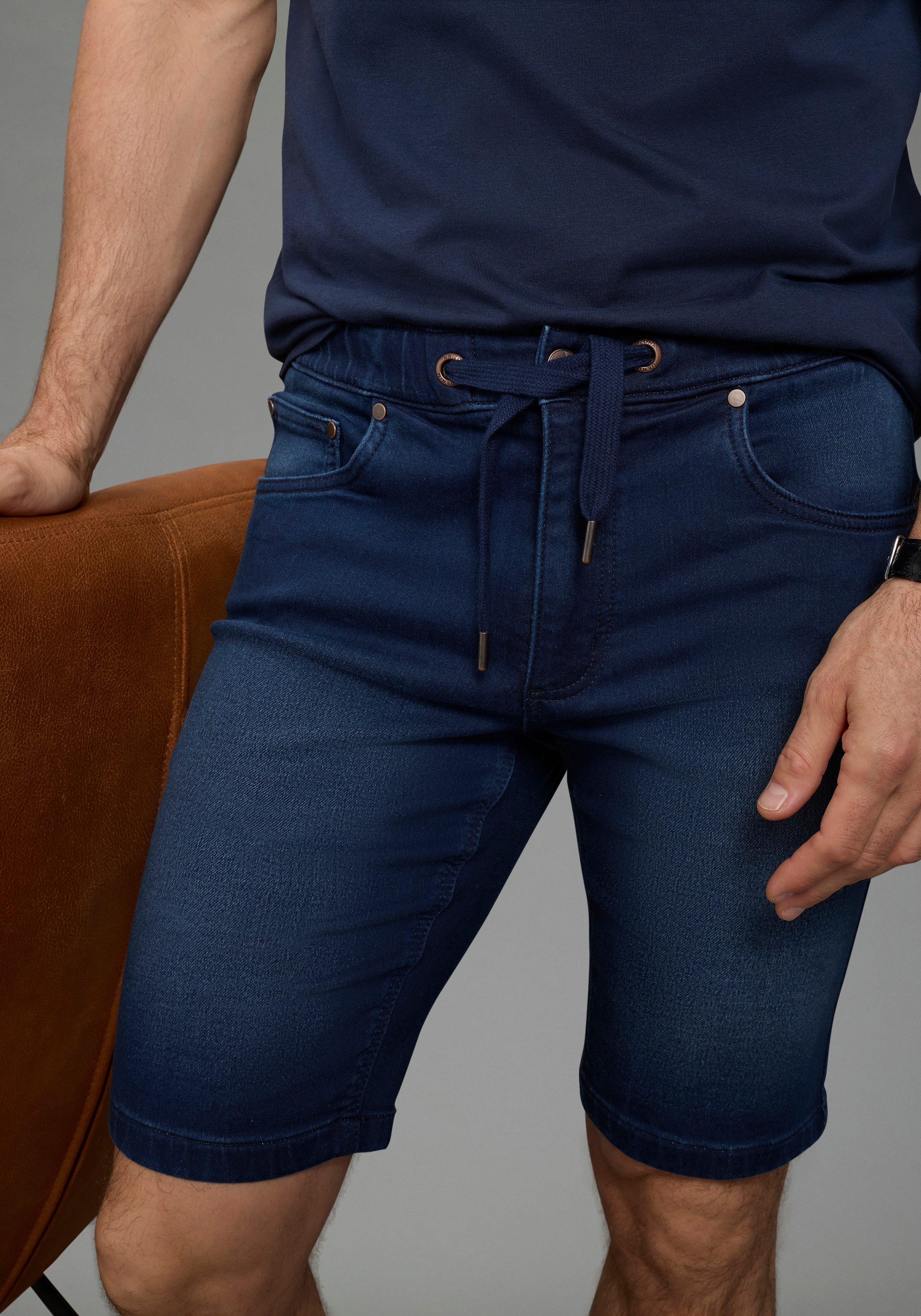 Arizona Jeansshorts gerade geschnittenes Bein, Regular Fit Passform