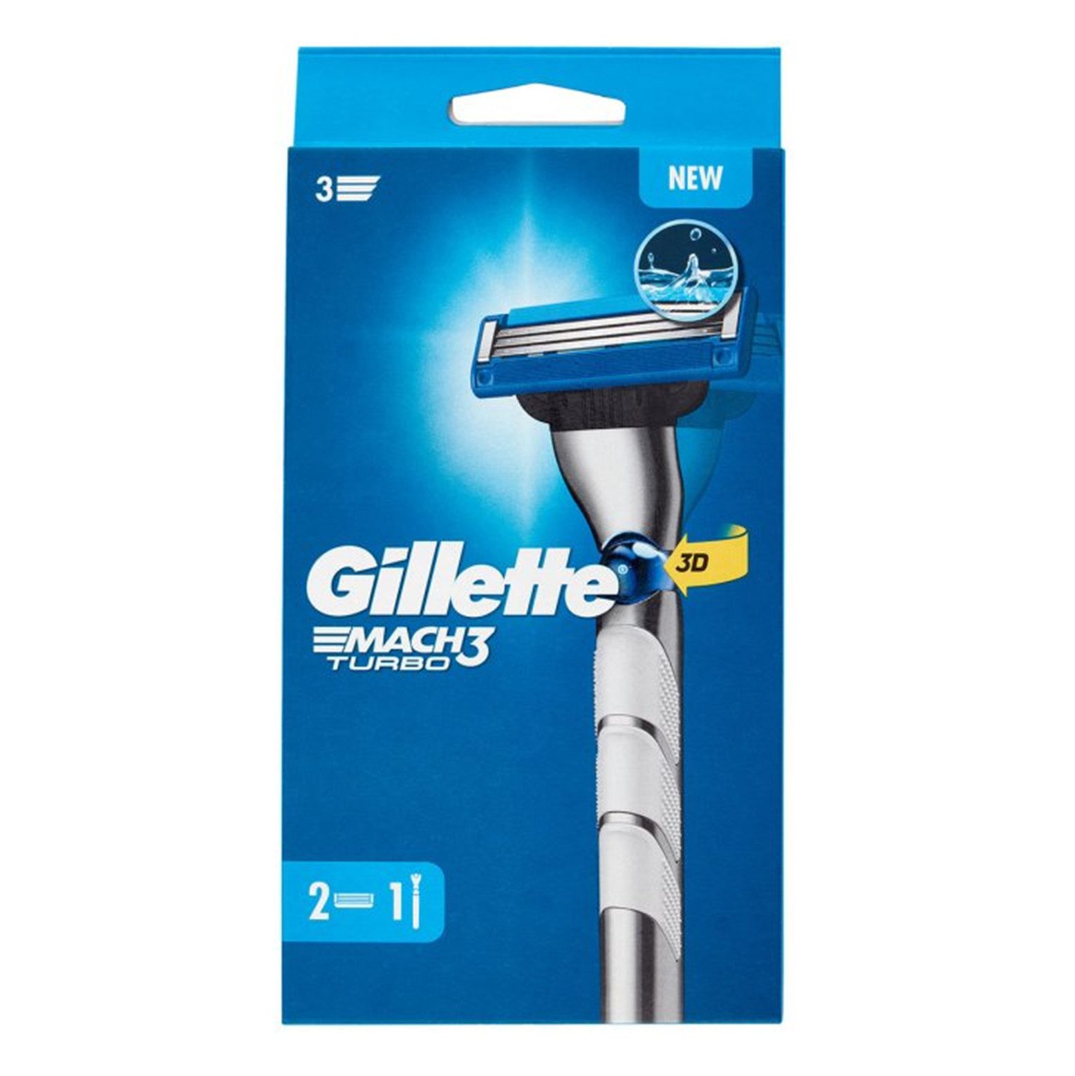 Gillette Nassrasierer Mach 3 Turbo, 2-tlg.