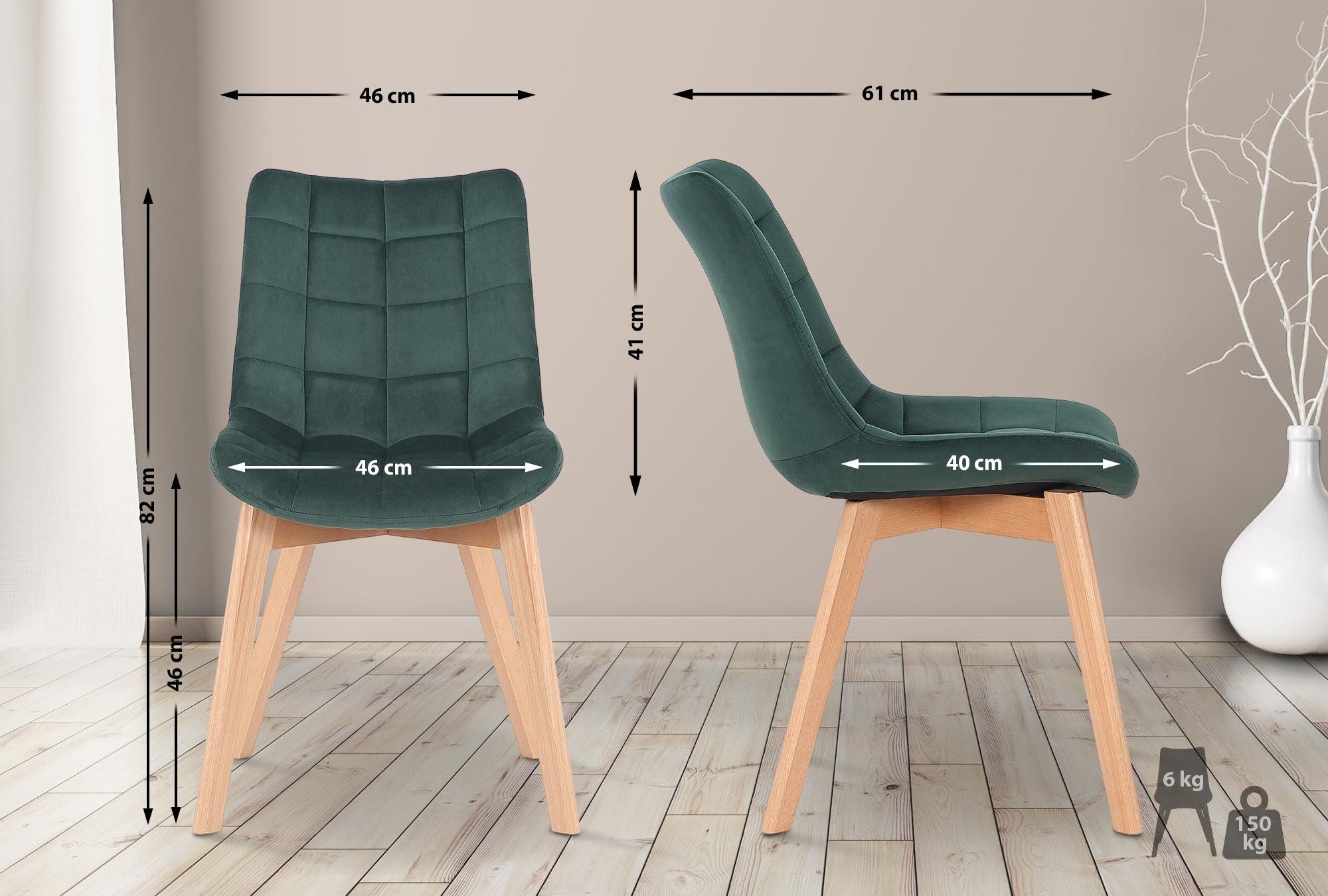 CLP Esszimmerstuhl Passaic Samt (2er Set), günstig online kaufen
