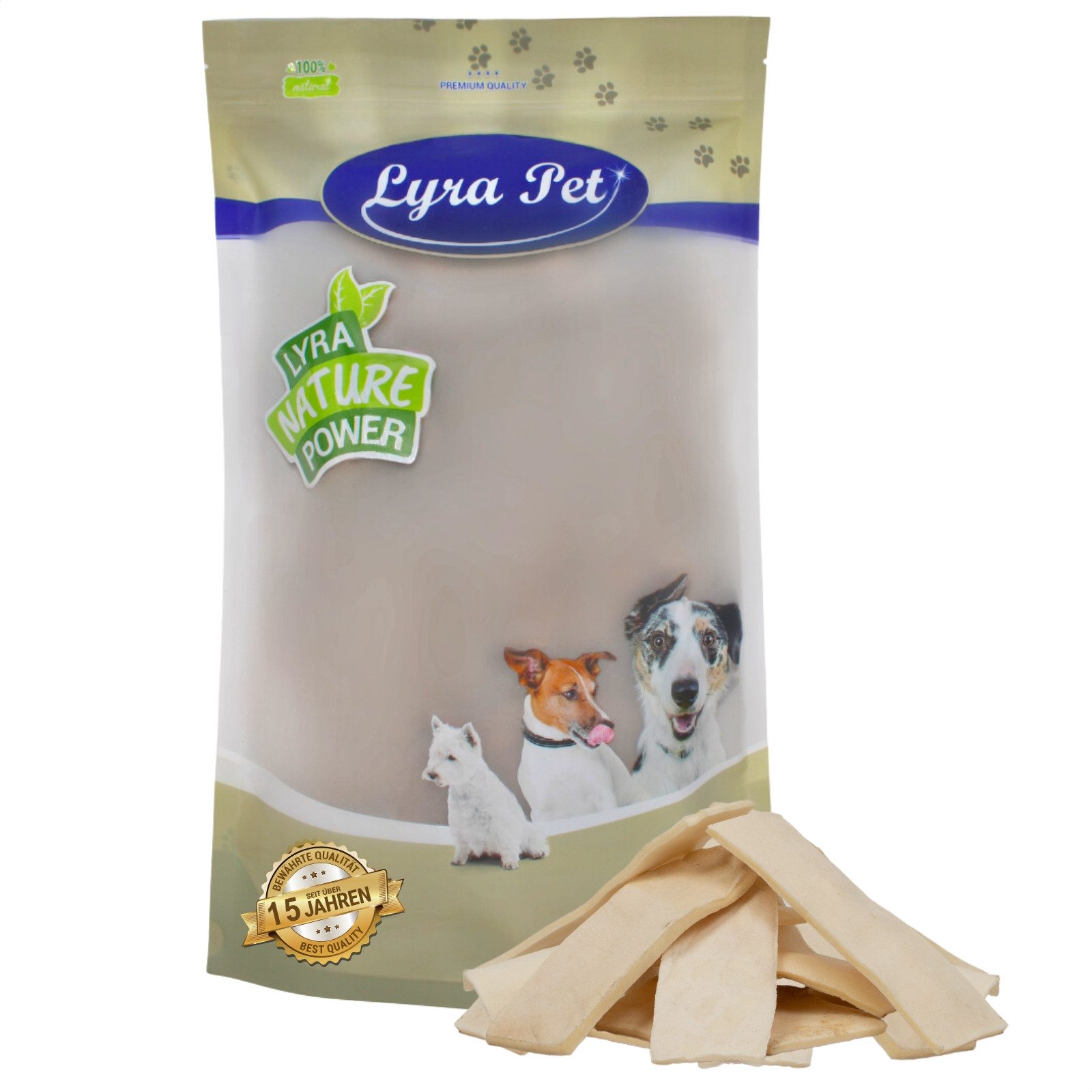 Lyra Pet 1 kg Lyra Pet® Kauchips aus Büffelhaut Büffel, Ergänzungsfutter für: Hund