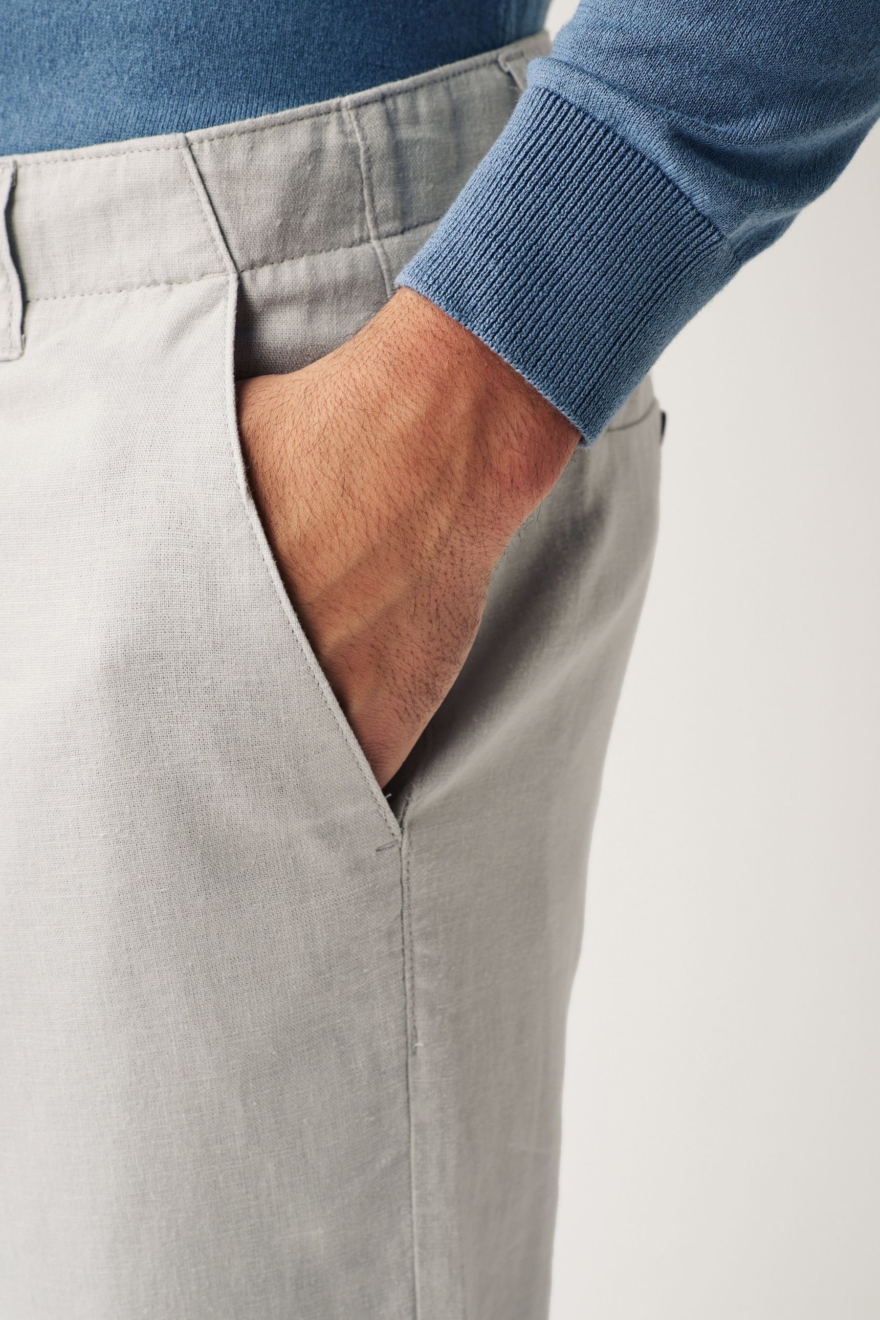 Next Stoffhose Hose mit Kordelzug aus Leinenmischung (1-tlg)
