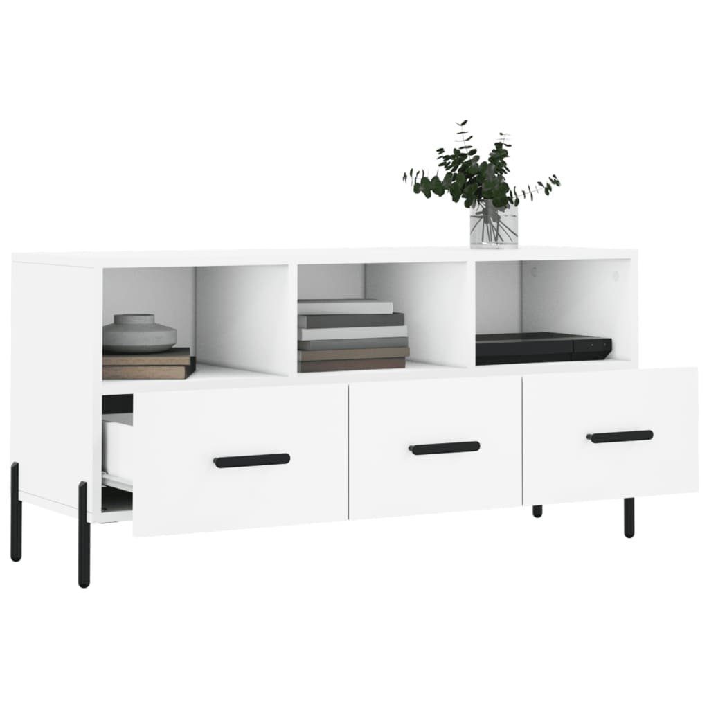 furnicato TV-Schrank Holzwerkstoff 102x36x50 cm Weiß