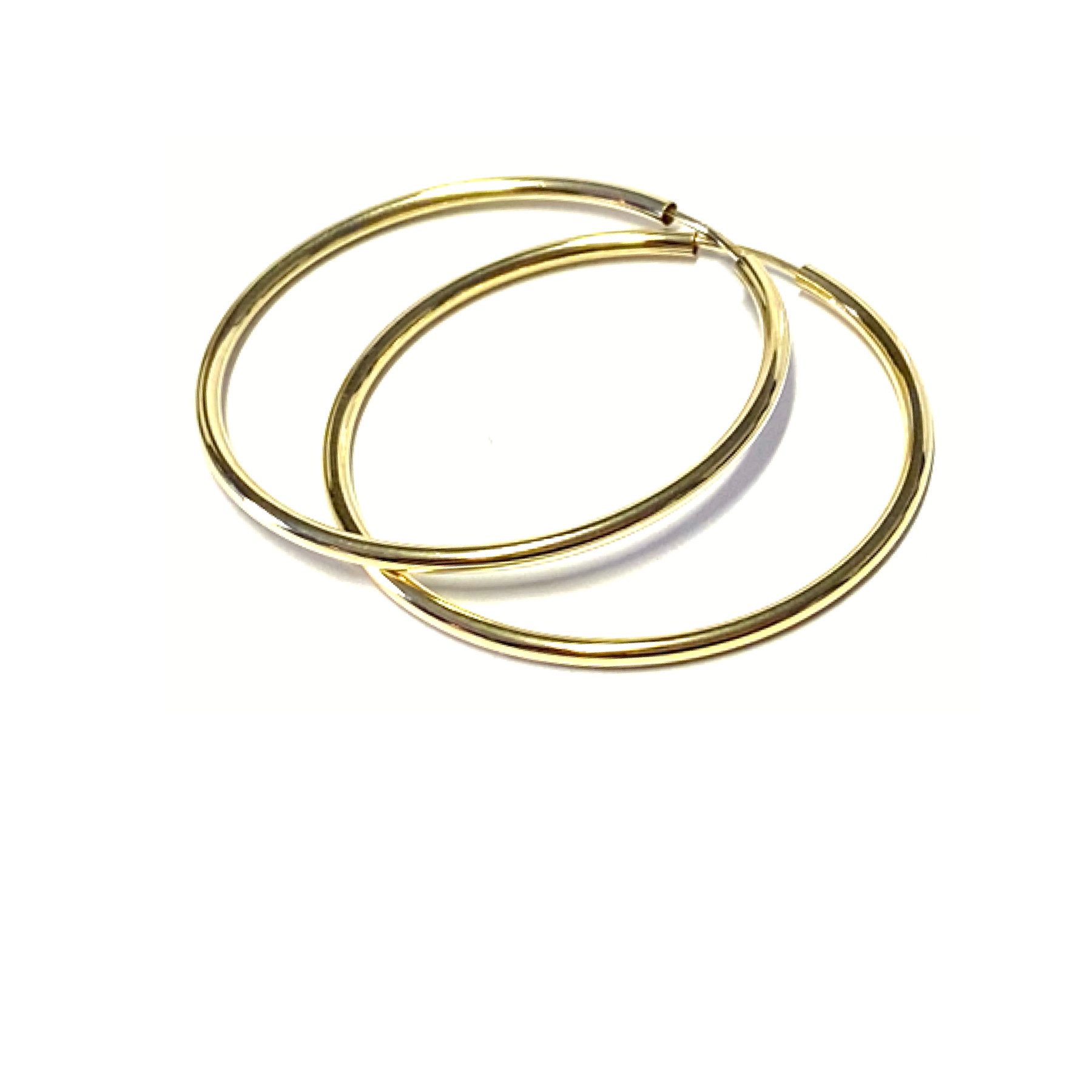 Edelschmiede925 Paar Creolen Creolen 333/- Gelbgold poliert Klassiker schlicht dezent 39mm
