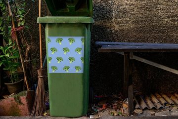 MuchoWow Wandsticker Gemüse - Brokkoli - Muster (1 St), Mülleimer-aufkleber, Mülltonne, Sticker, Container, Abfalbehälter