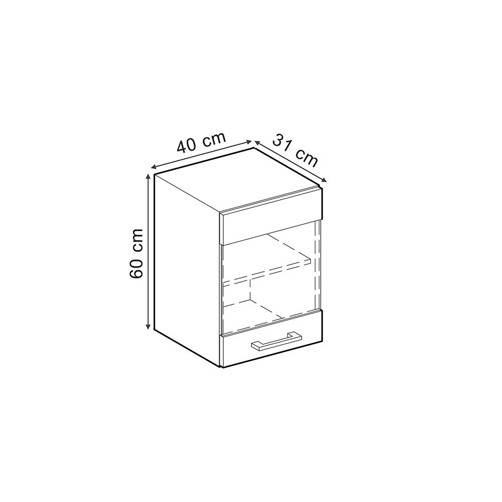 Vicco Glashängeschrank R-Line, Artisan-Eiche/Anthrazit, 40 cm (1-St)