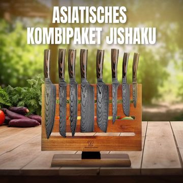 Küchenkompane Messer-Set Küchenmesser Komibpaket mit magnetischem Messerblock - 9-teiliges Set (2-tlg)