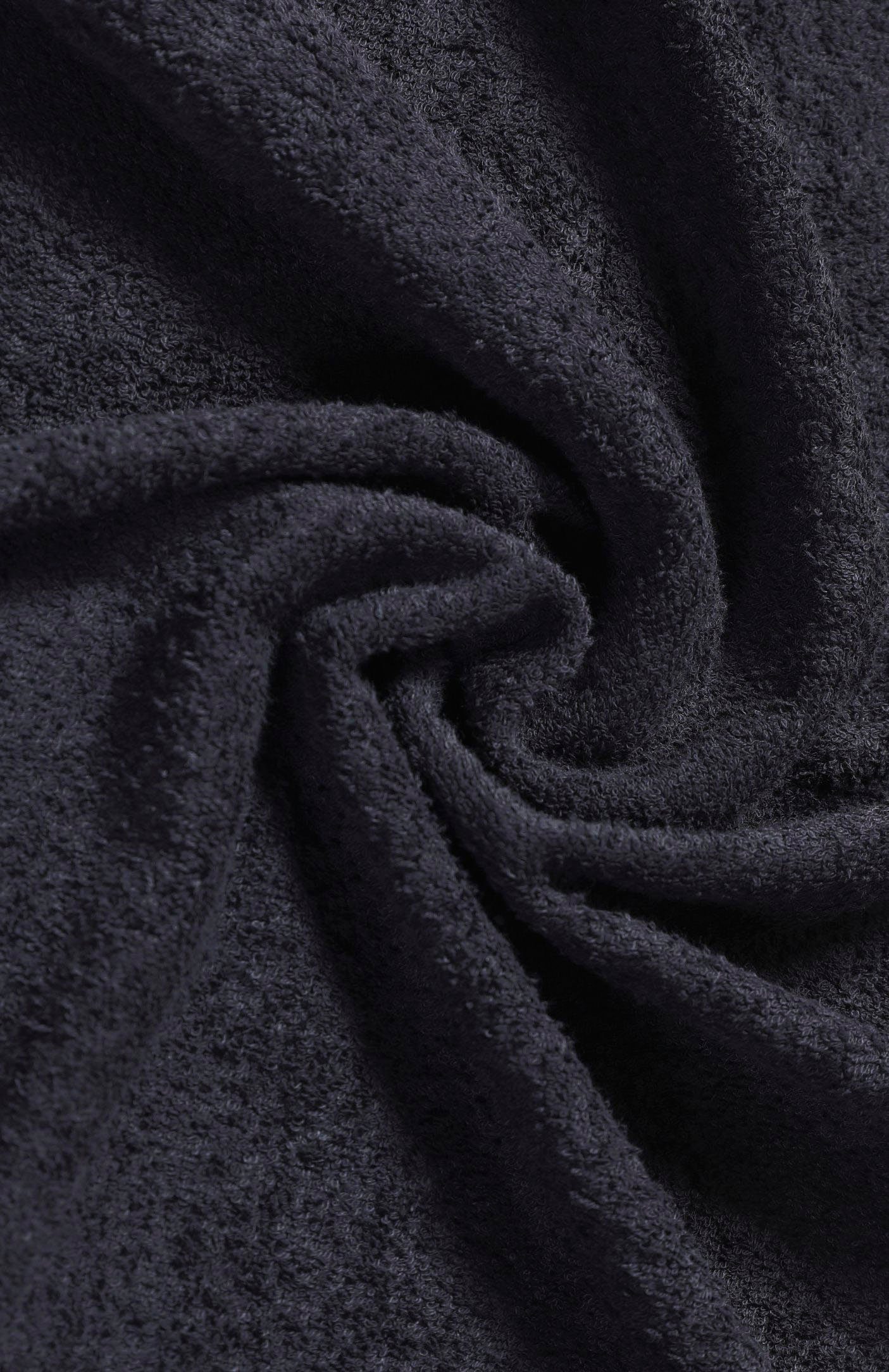 good morning Badetuch Uni Towels, schwarz mit (2-St), Rand Frottier gewebtem