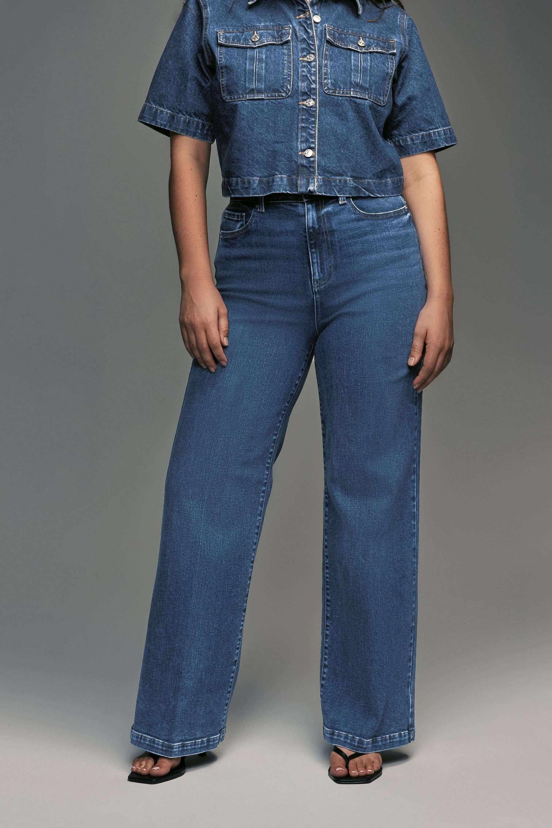 Next Weite Jeans Jeans mit weitem Bein, Sanduhrform (1-tlg)
