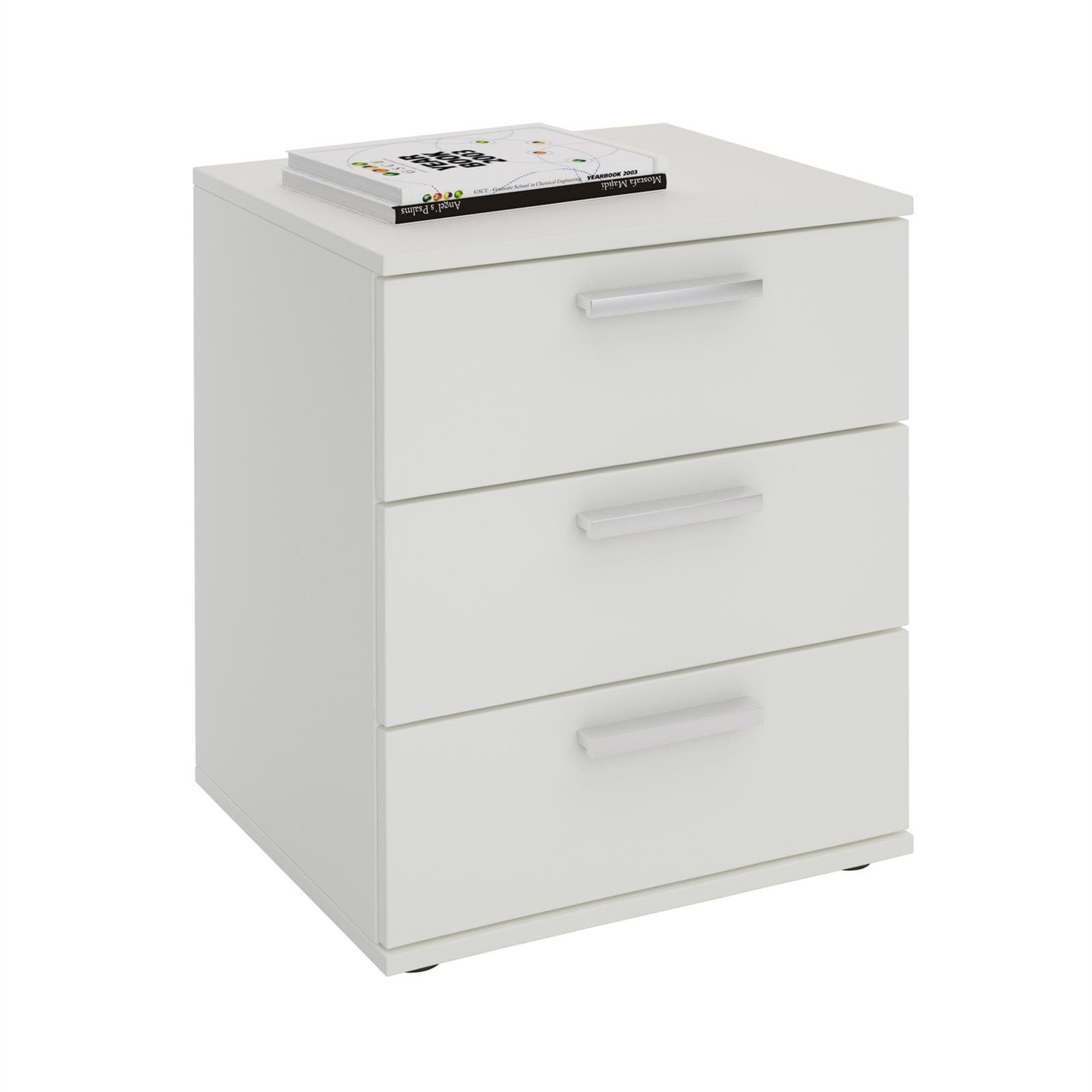 CARO-Möbel Nachtkommode MARIELLA, Nachttisch Nachtschrank für Boxspringbett Kommode Konsole Beistell 3 S