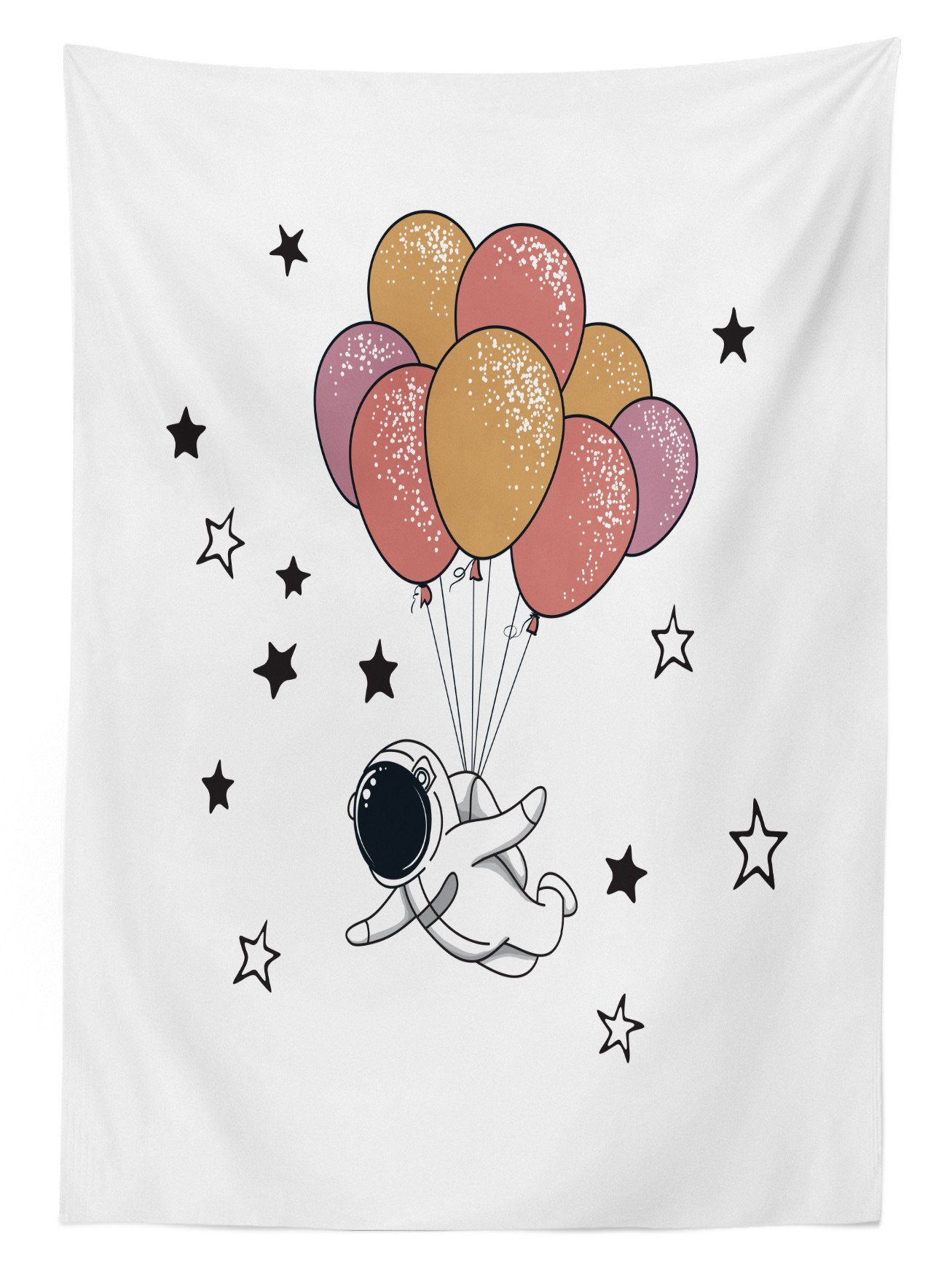 Abakuhaus Tischdecke Farbfest Waschbar Astronaut Für Klare Außen Bereich mit Farben, den geeignet Fantasie Ballonen