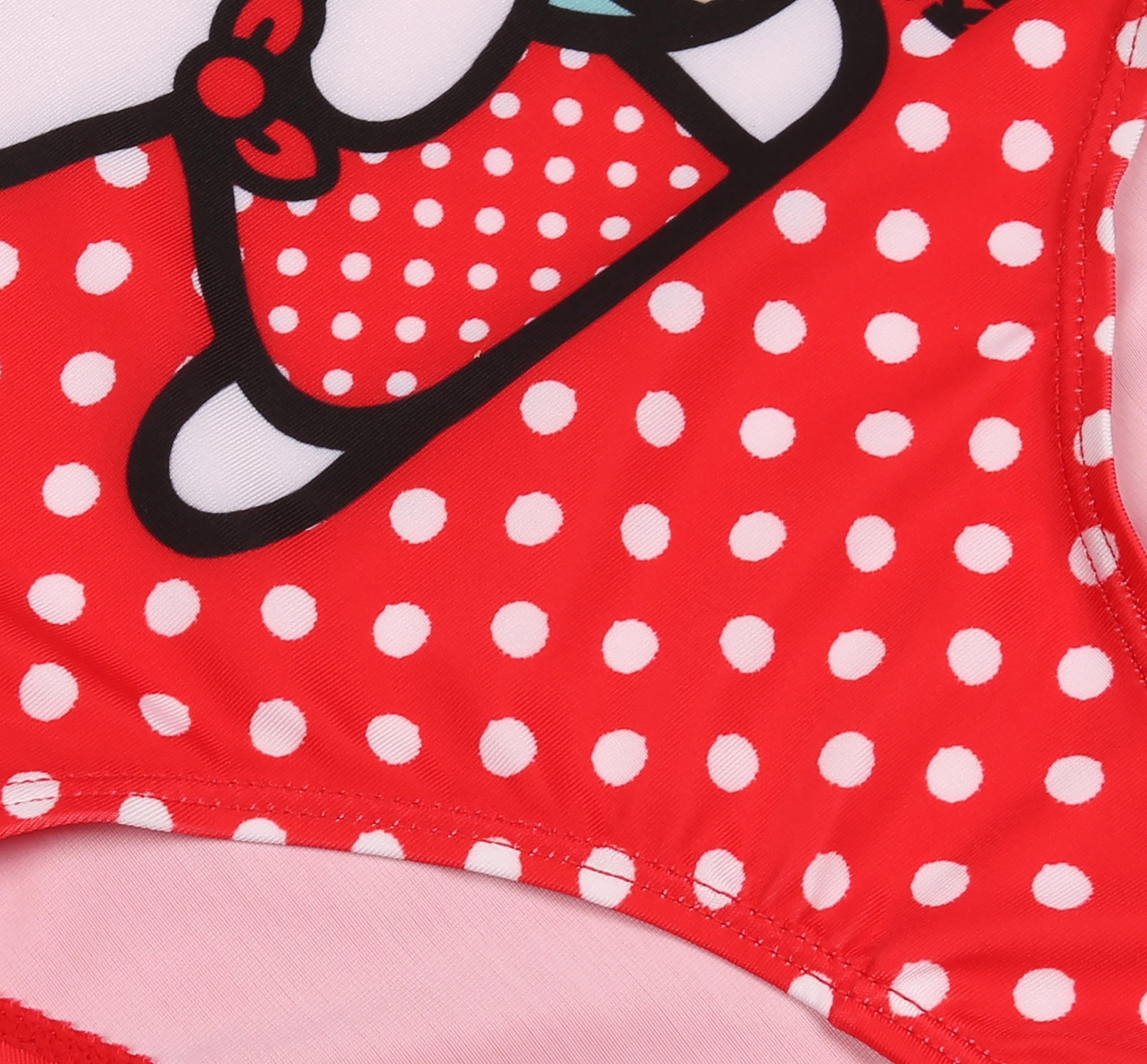 Hello Kitty Badekleid Hello Kitty Mädchen Badeanzug, rot, einteilig mit Punkten