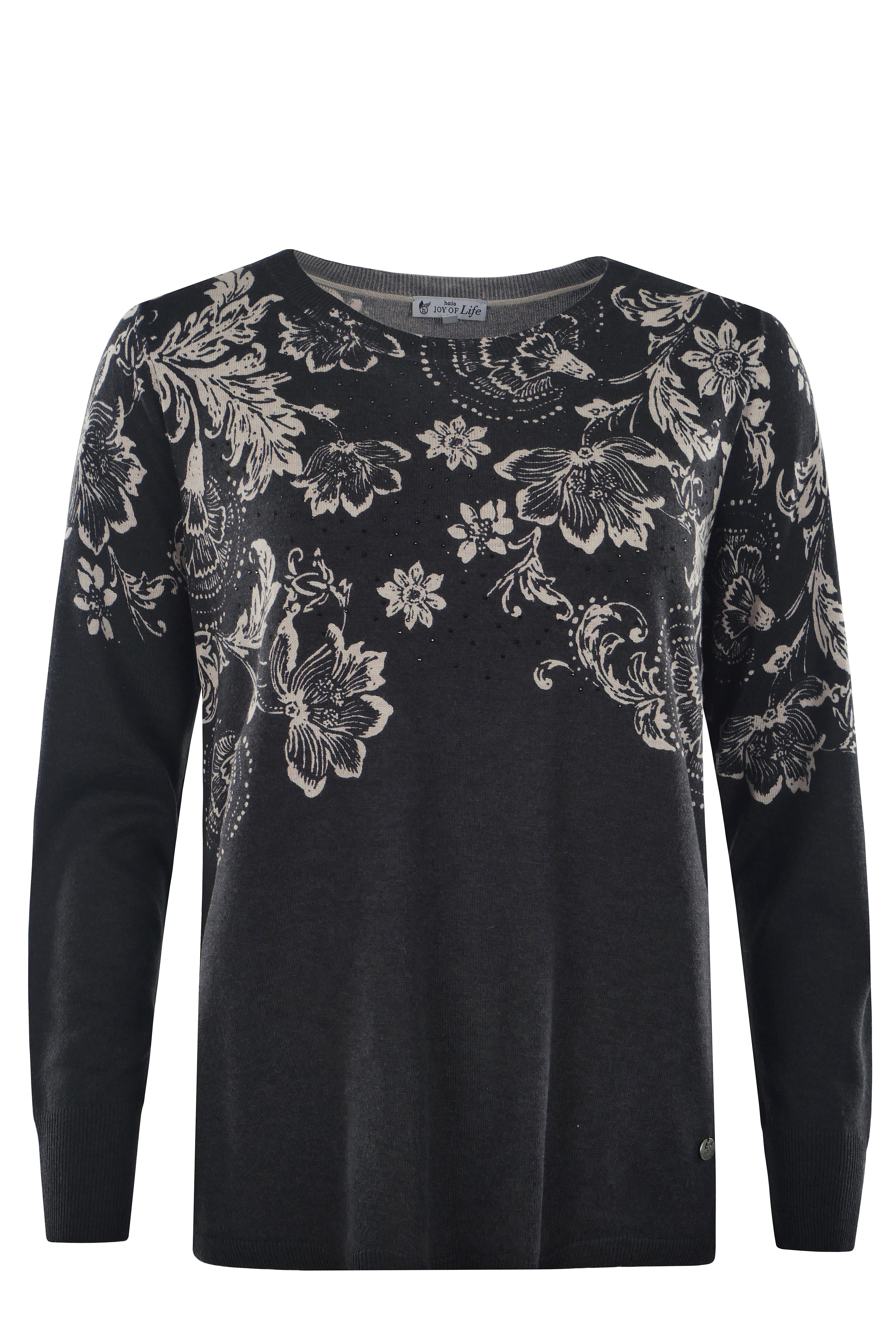 Hajo Rundhalspullover Damen Pullover mit 2-farbigem günstig online kaufen