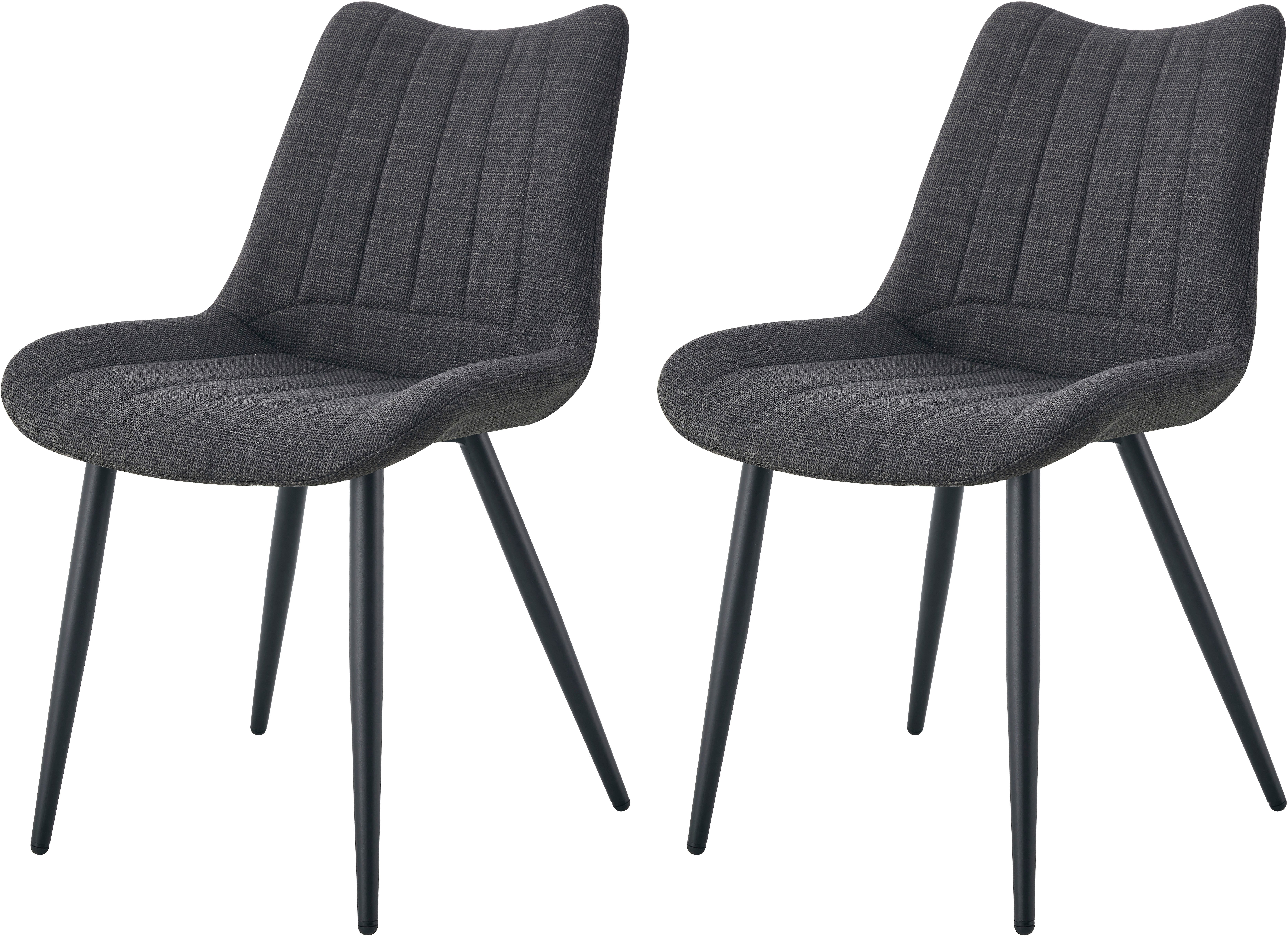 INOSIGN Esszimmerstuhl DAWSON, 2er Set, mit Metallgestell in matt schwarz (Set, 2 St), in verschiedenen Farben, Belsatbarkeit pro Stuhl 120 kg, mit Griffloch