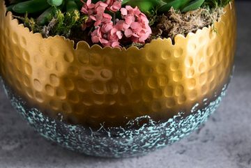 riess-ambiente Dekoschale ORIENT 19cm gold (Einzelartikel, 1 St), Wohnzimmer · Metall · handmade · Übertopf