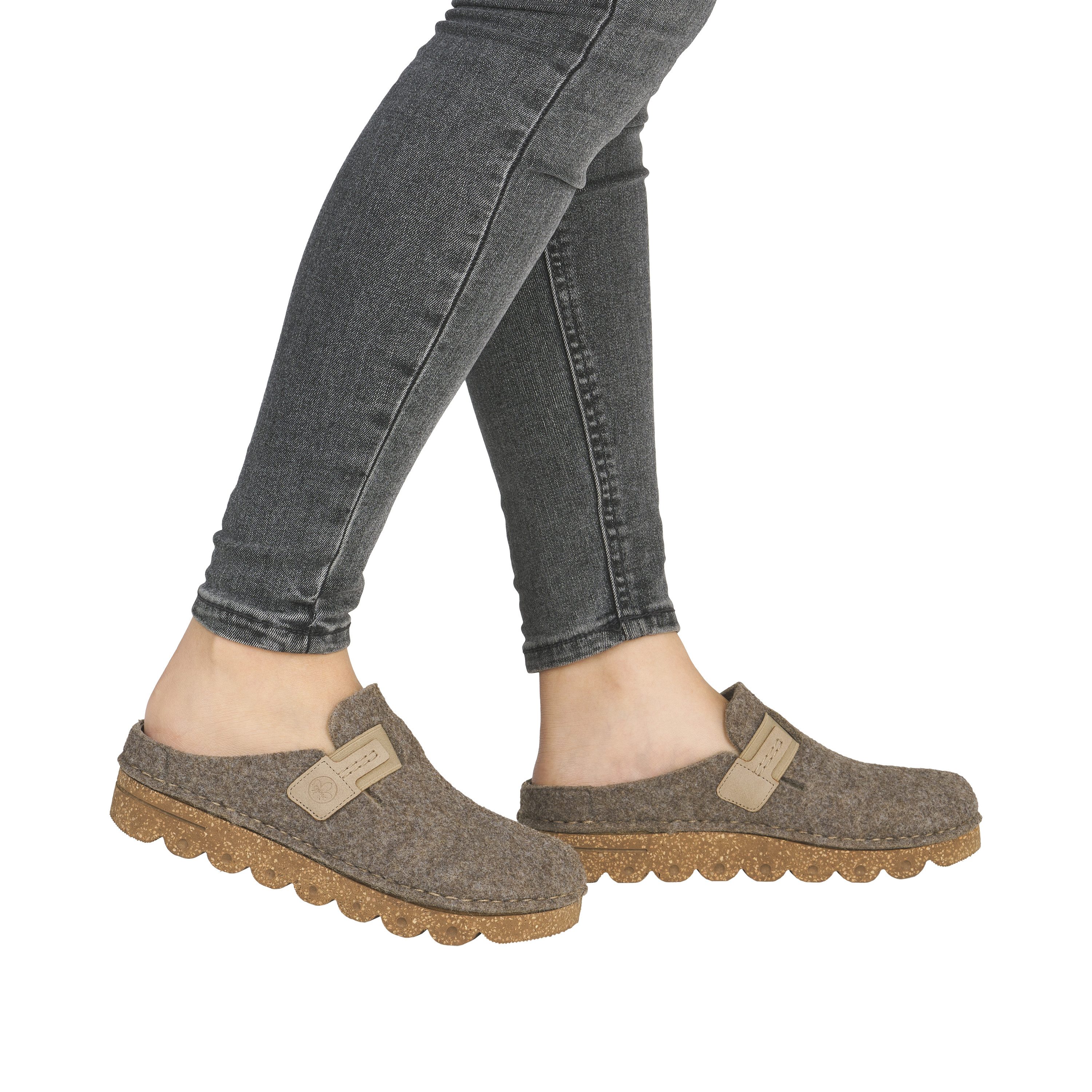 Rieker Clog Sabot, Hausschuh, Casual-Clog, Plateausohle, zum Schlupfen