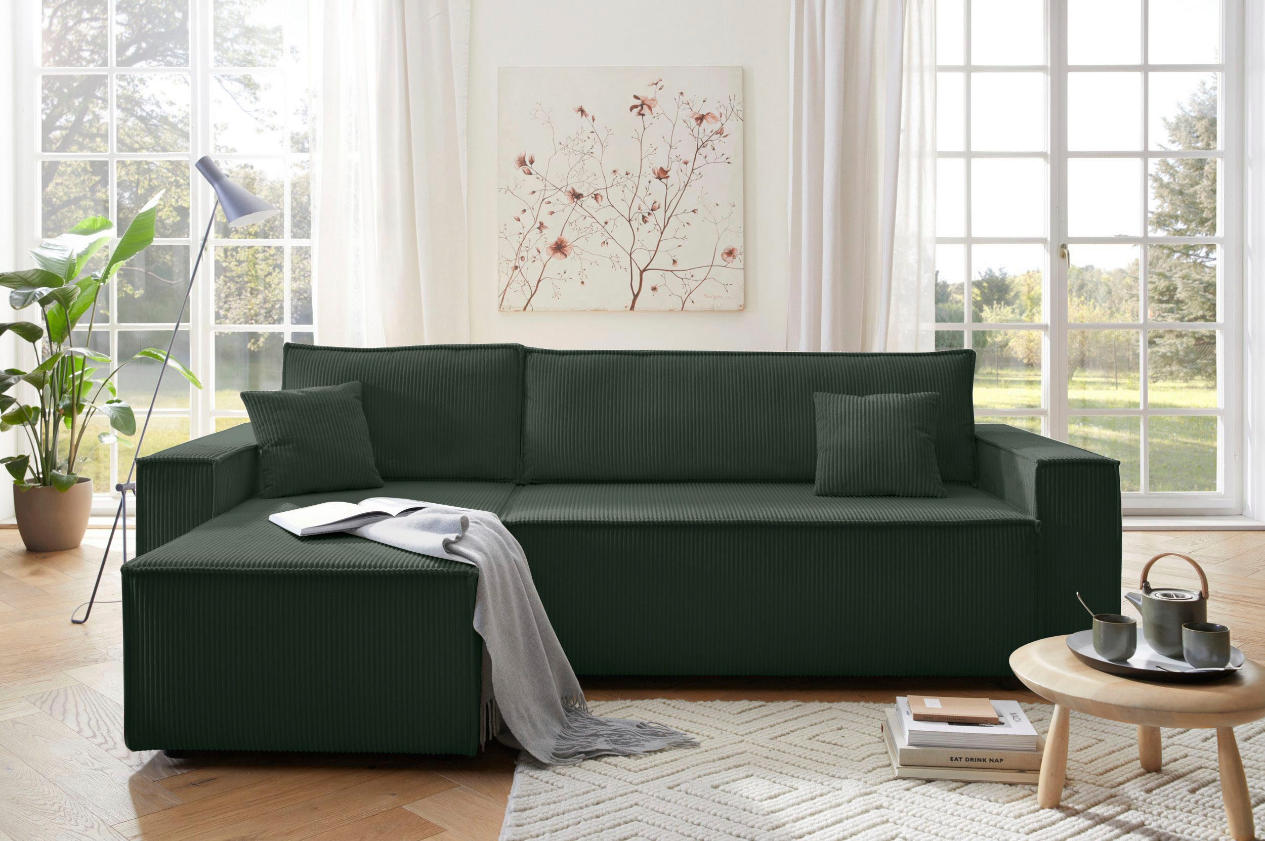 OTTO home Ecksofa CASSI L-Form, 241cm - OTTO. Verlässliche Qualität., Schlaffunktion (133/200), Bettkasten, auch in Cord