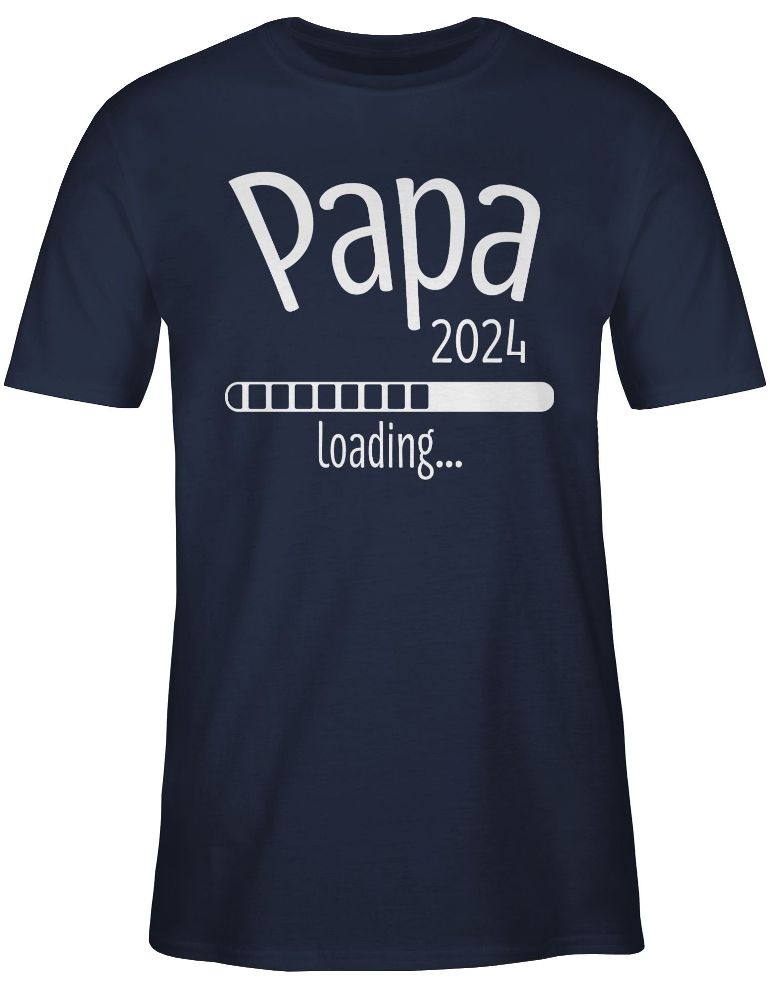 Geschenk 02 T-Shirt Vatertag 2024 Navy Papa loading Shirtracer für Papa Blau