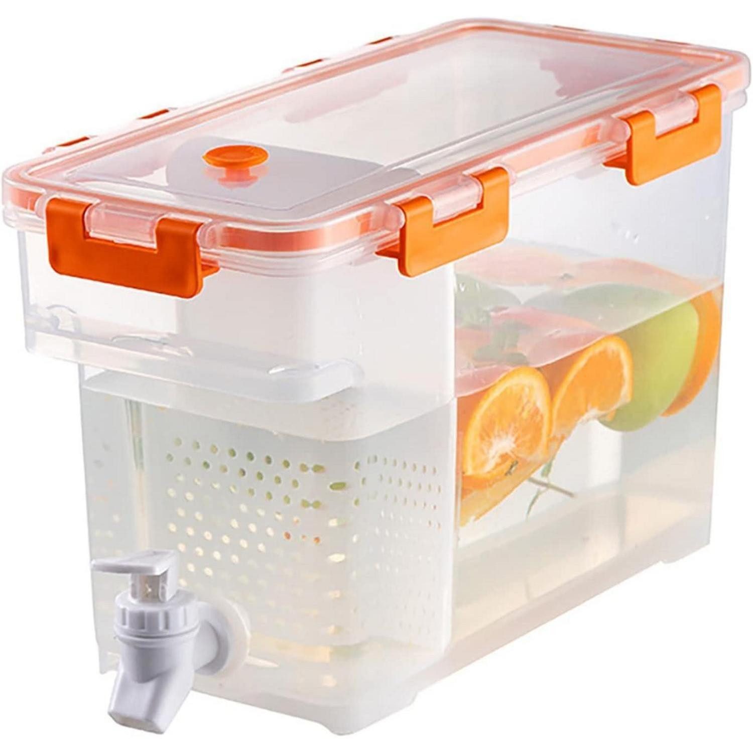 LuxusKollektion Getränkespender Getränkespender Zapfhahn Trennwand 3.5L Saftspender Orange