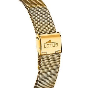 Lotus Quarzuhr Lotus Damen Armbanduhr Smart Casual, Damenuhr rund, mittel (ca. 38mm) Edelstahlarmband gold