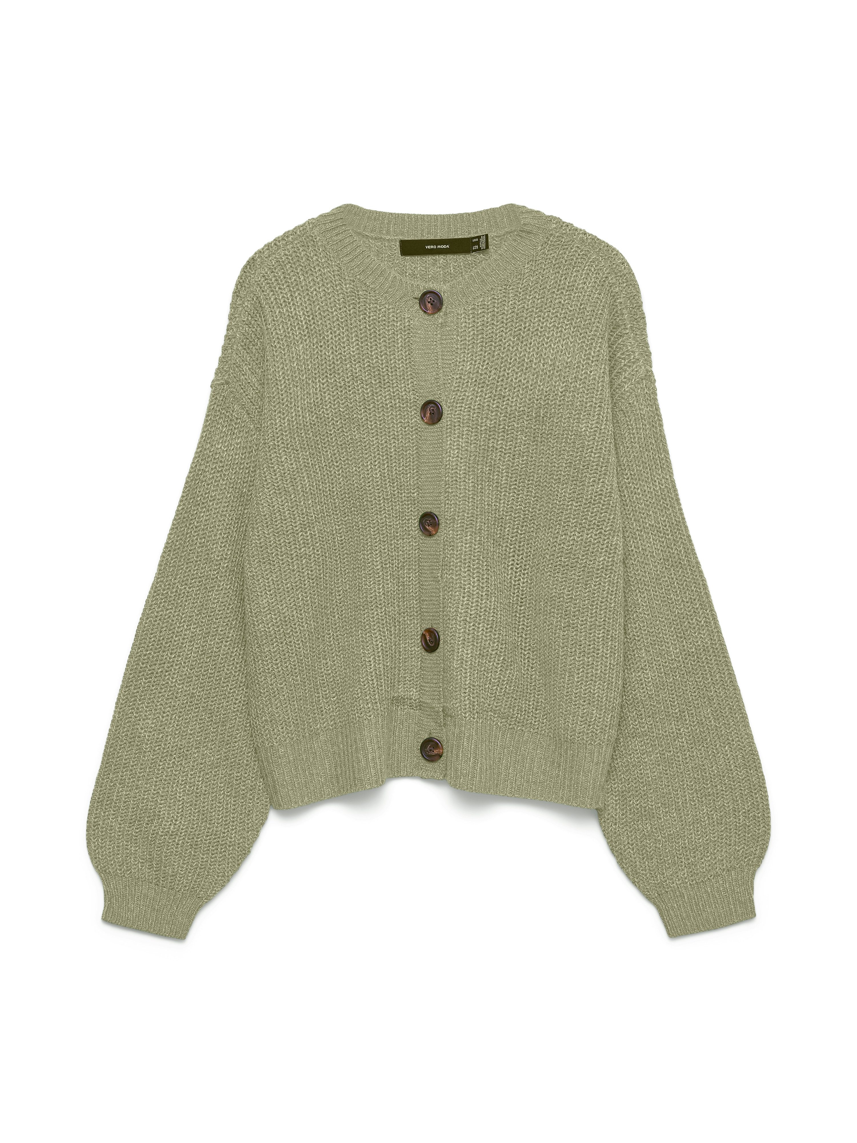 Vero Moda Strickjacke VMLEA LS O-NECK CARDIGAN NOOS Kunstfaser, loose fit