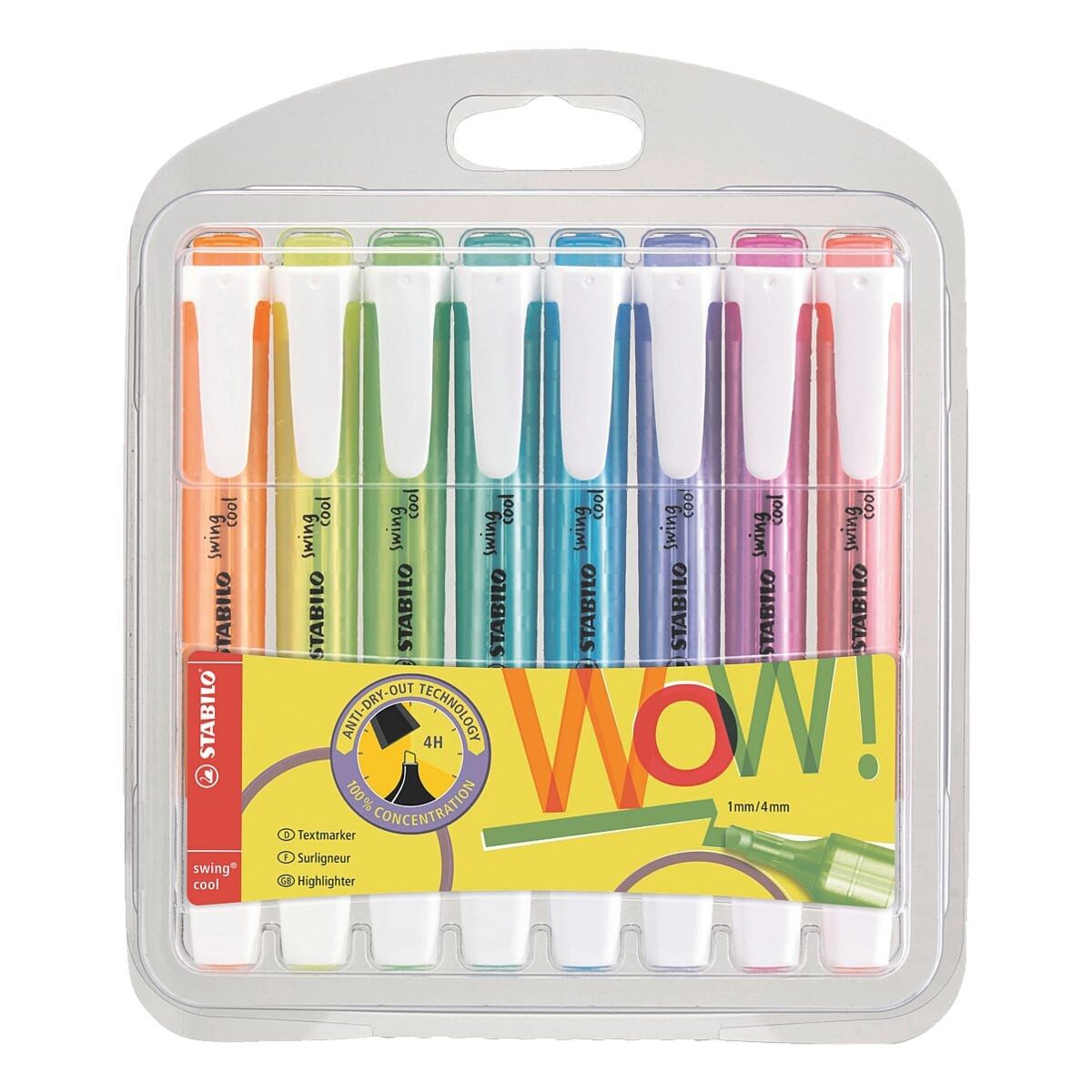 STABILO Marker swing cool, (8-tlg), leuchtstarke Textmarker