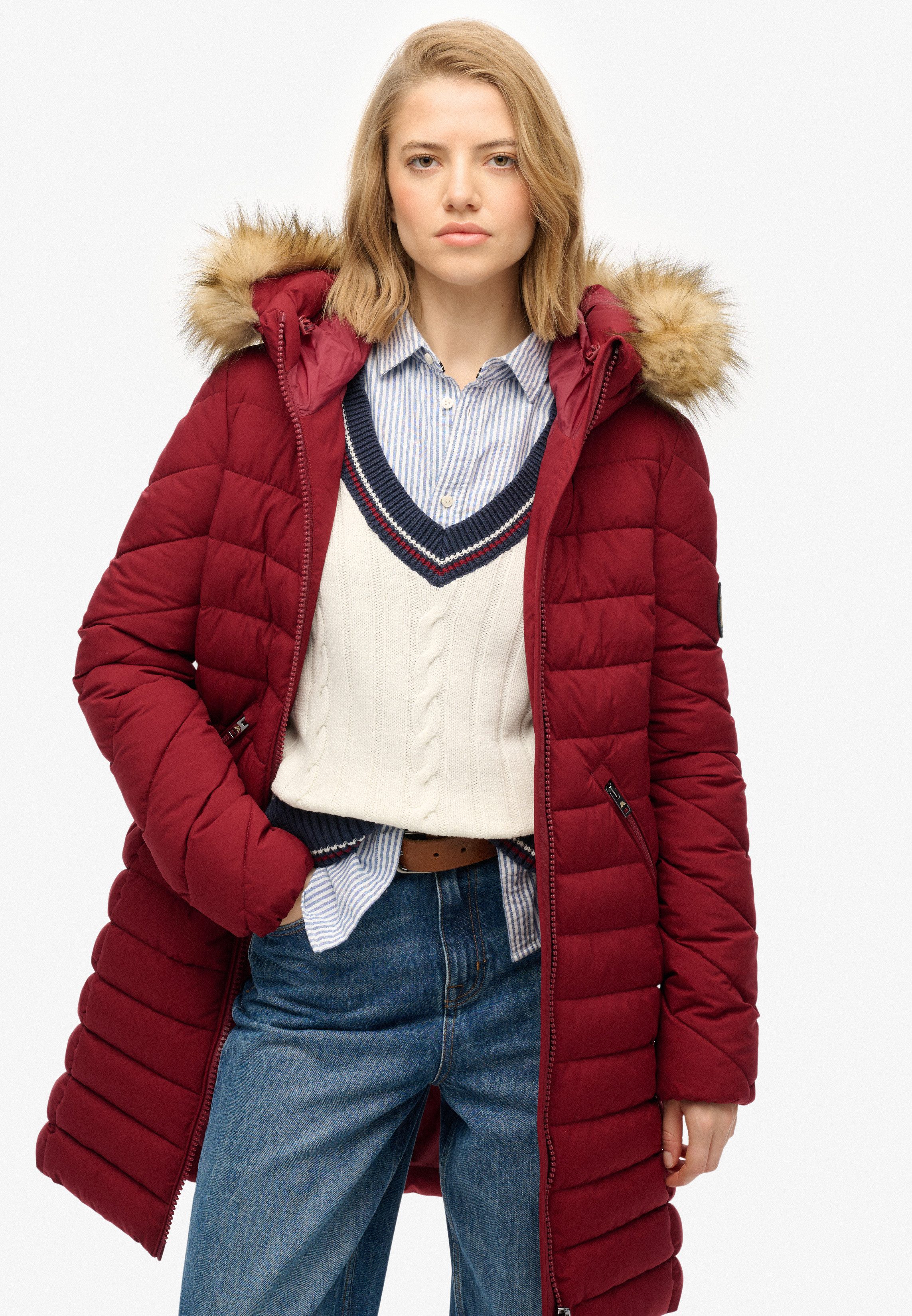 Superdry Steppjacke FUJI FAUX FUR HOOD günstig online kaufen