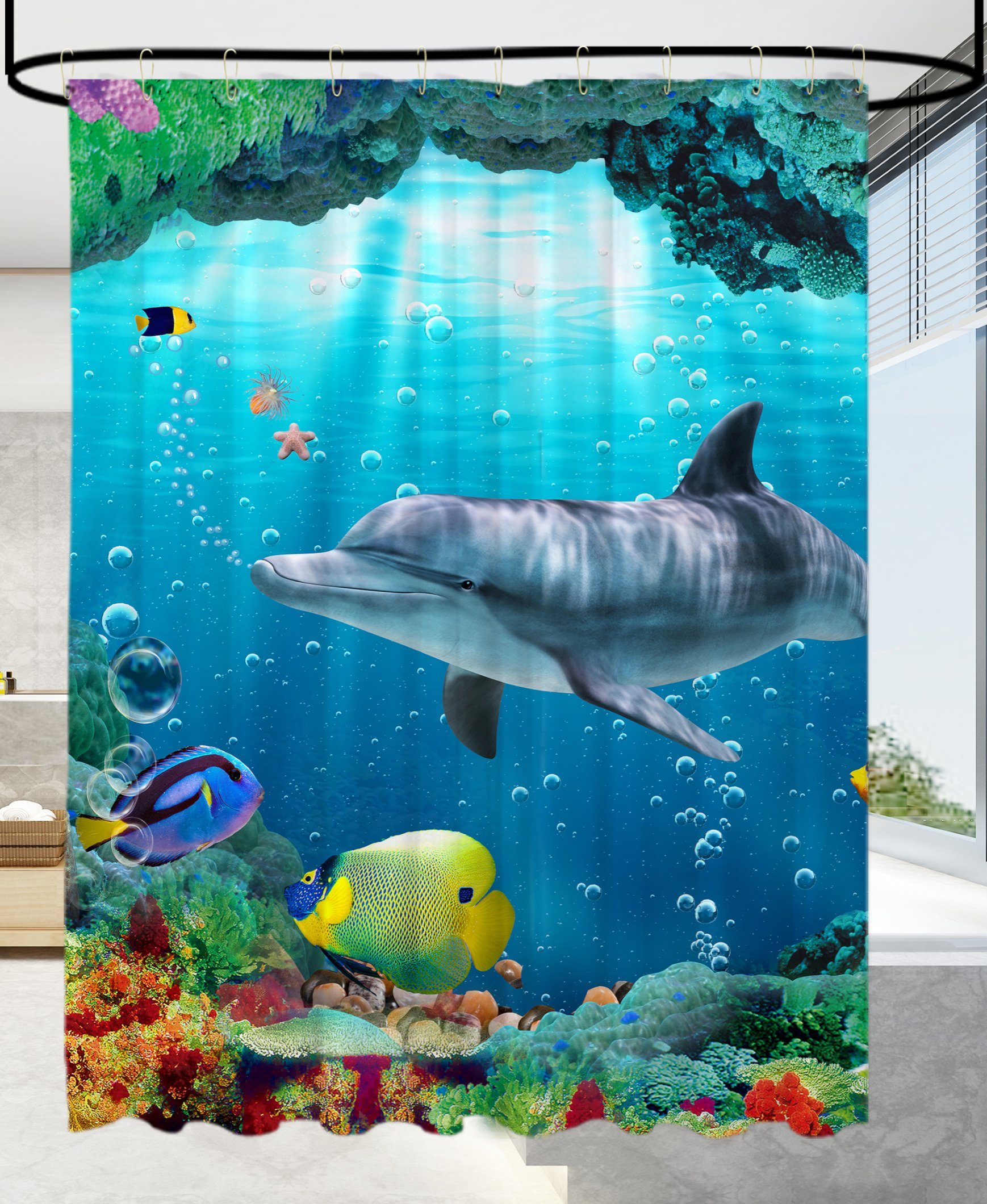 Sanilo Duschvorhang Delphin Korallen 180 x günstig online kaufen