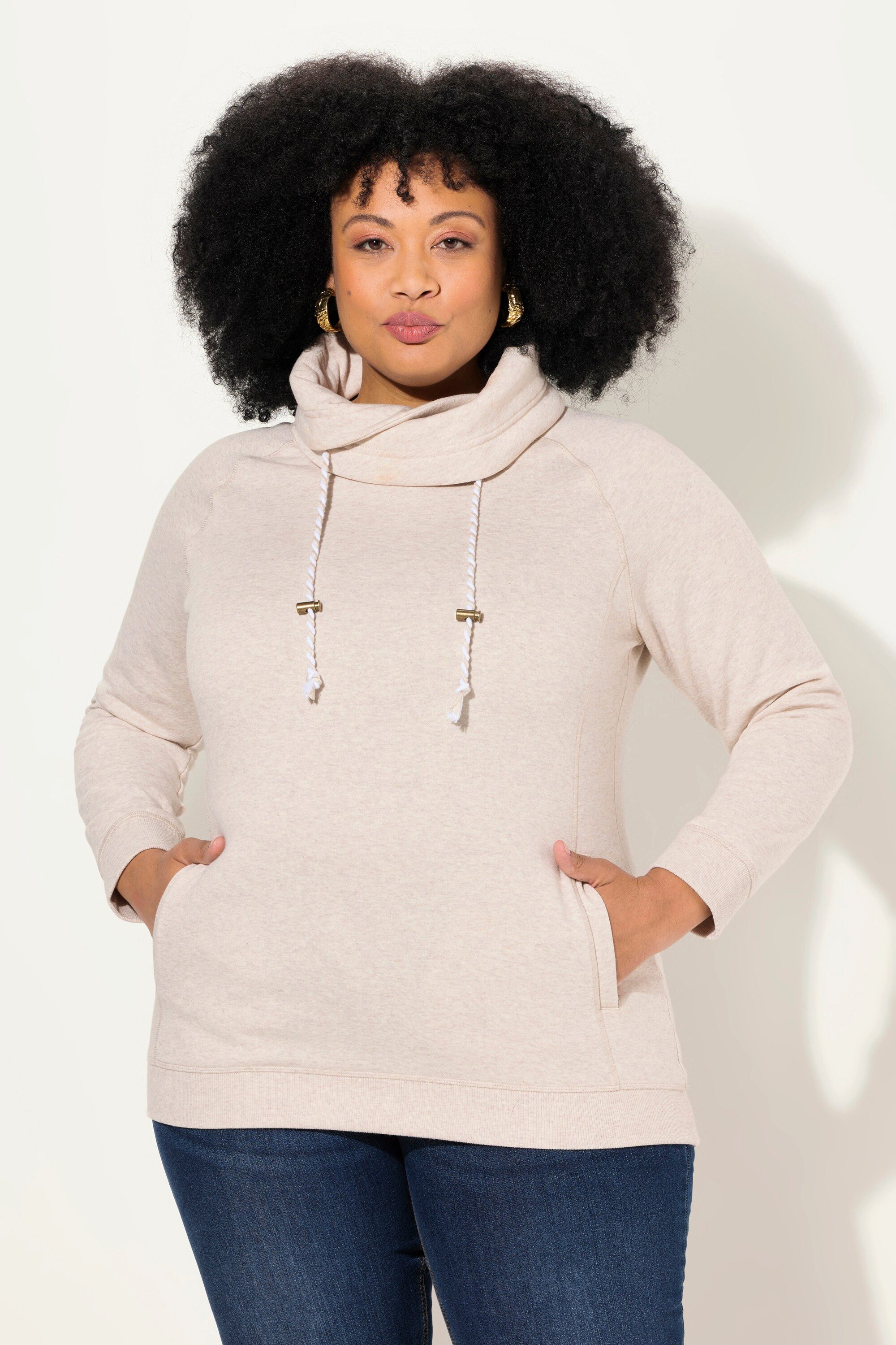 Ulla Popken Sweatshirt Sweatshirt weiter Stehkragen günstig online kaufen
