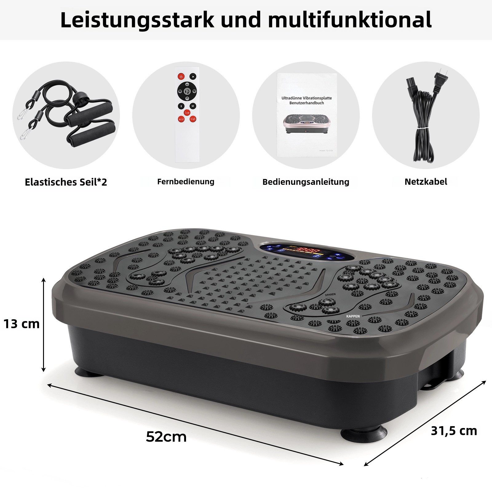 TLGREEN Vibrationsplatte 99 Stufen 5 Trainingsprogramme,Kompaktes Design, Leiser Motor, 99 Intensitätsstufen, Fitness Vibrationsboard für Zuhause, Fettverbrennung & Muskelaufbau