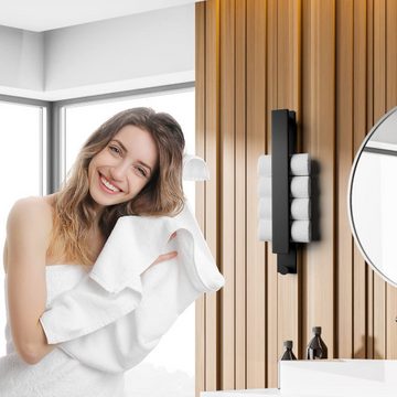SOTOR Handtuchhalter Ohne Bohren Handtuchhalter Selbstklebend für Bad mit 2 Handtuchhaken, Handtuchhalter Wand für Badezimmer und Küche
