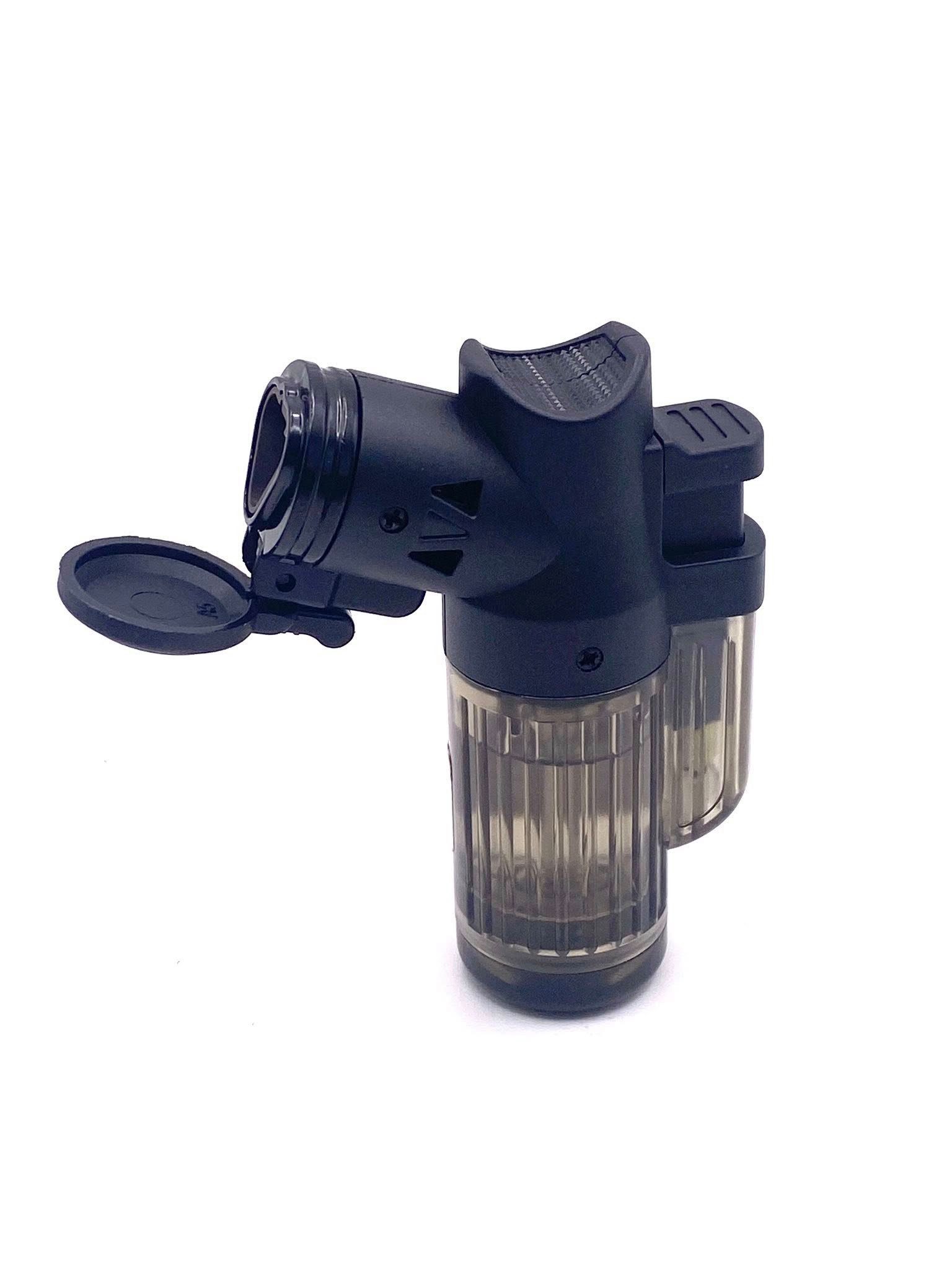 meytrade Feuerzeug 3er Jet Gas Torch Sturmfeuerzeug windfest mit Ablage, für Kerzen, Grill, Ofen, Zigarre oder Feuerwerk