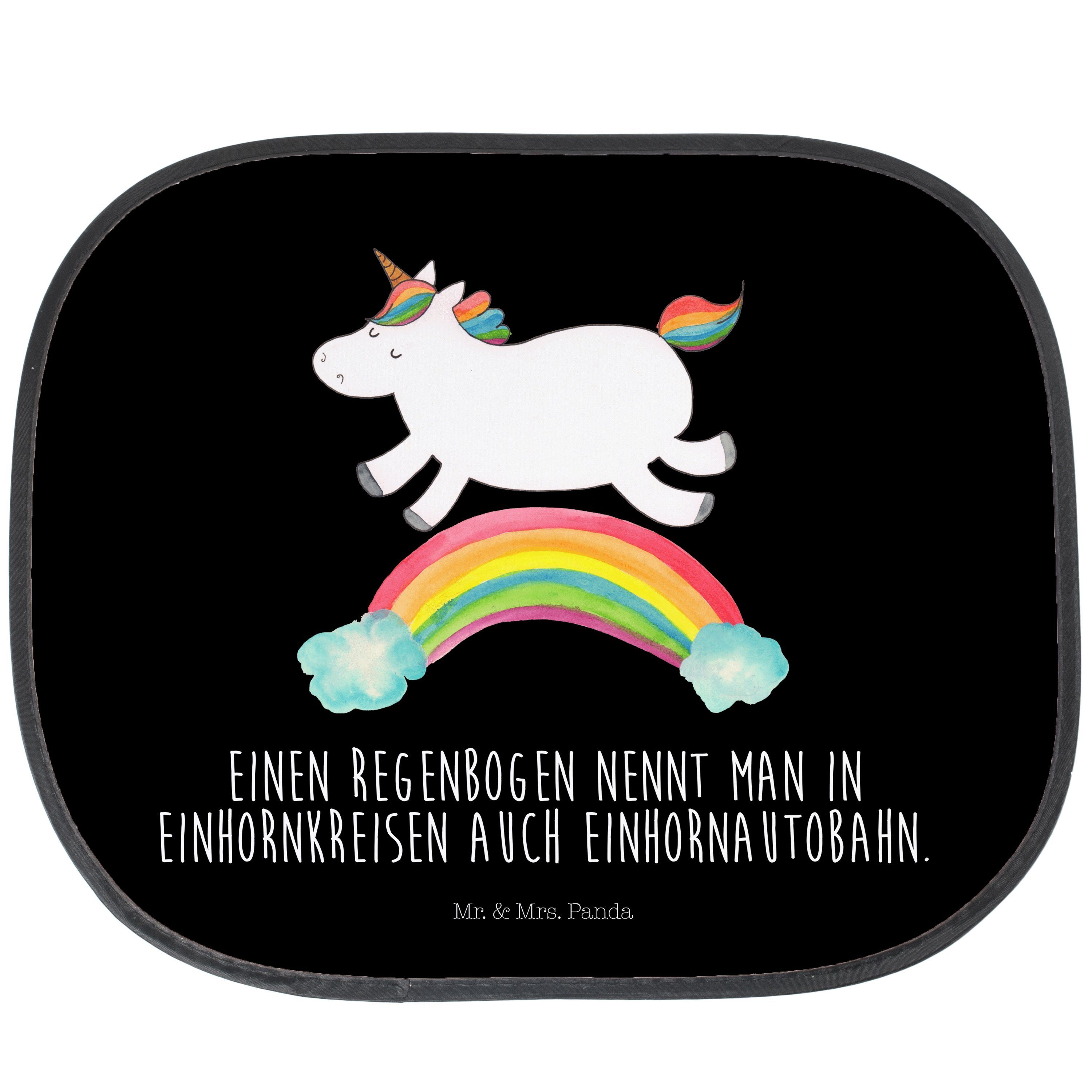 Panda, Mr. Einhorn Sonnenschutz Schwarz Deko, Seidenmatt Einhorn Sonne, Geschenk, Mrs. Sonnens, Regenbogen - - &