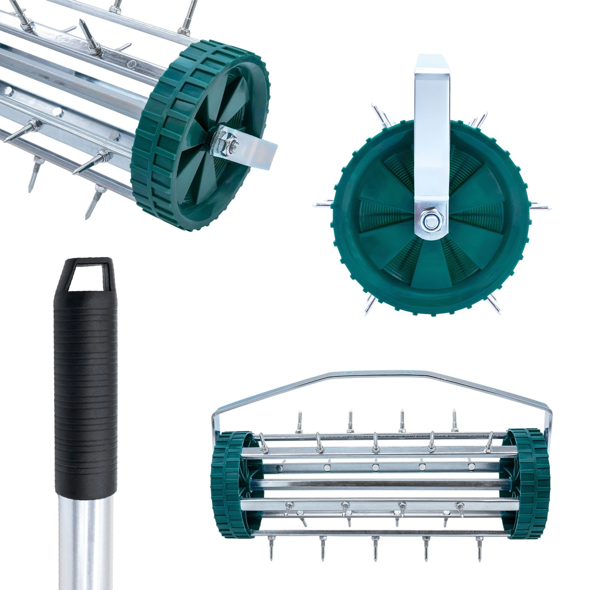 Spetebo Rasenlüfter Spetebo, 44 cm Arbeitsbreite, (Anzahl, 1-tlg., 44 x 22 cm), Handvertikutierer rollend mit Nagelzinken