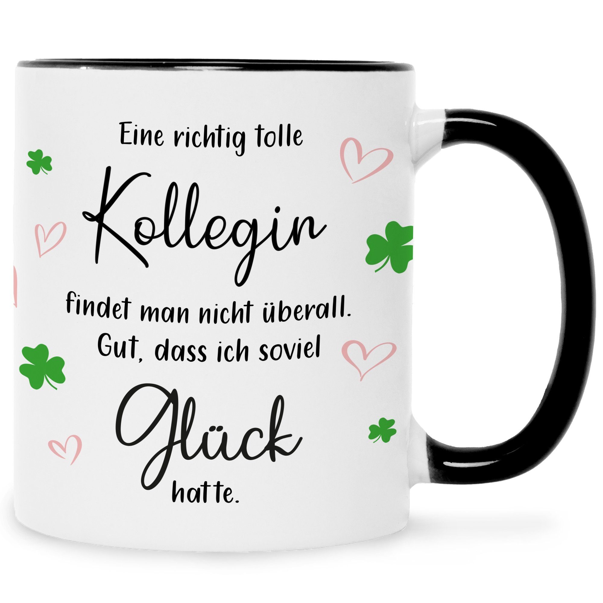 GRAVURZEILE Tasse mit Spruch Tolle Kollegin, Keramik, Farbe: Schwarz & Weiß